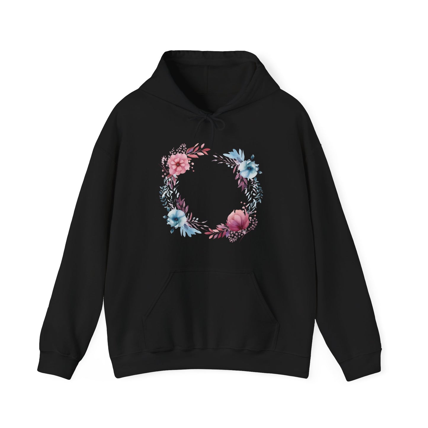 Watercolor Flowers Circle Hooded Sweatshirt