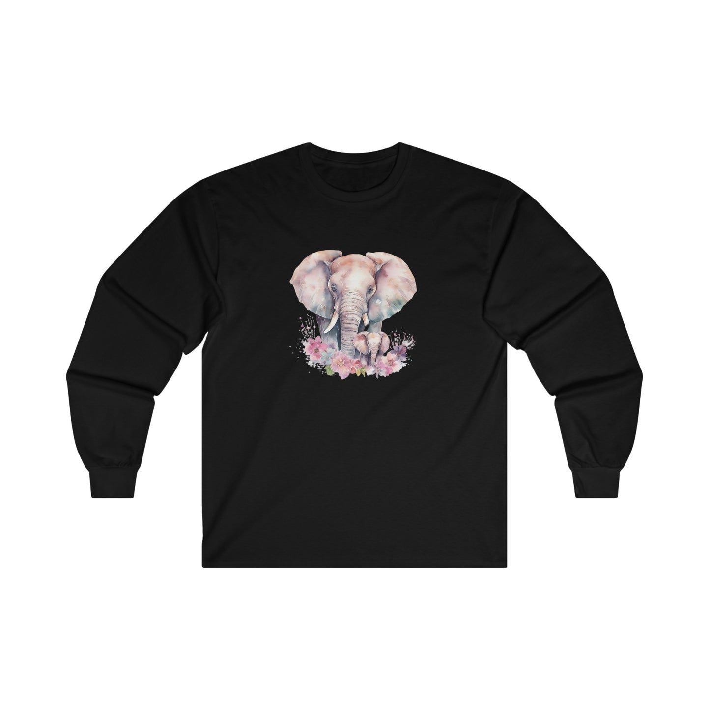 Watercolor Elephant Long Sleeve Tee