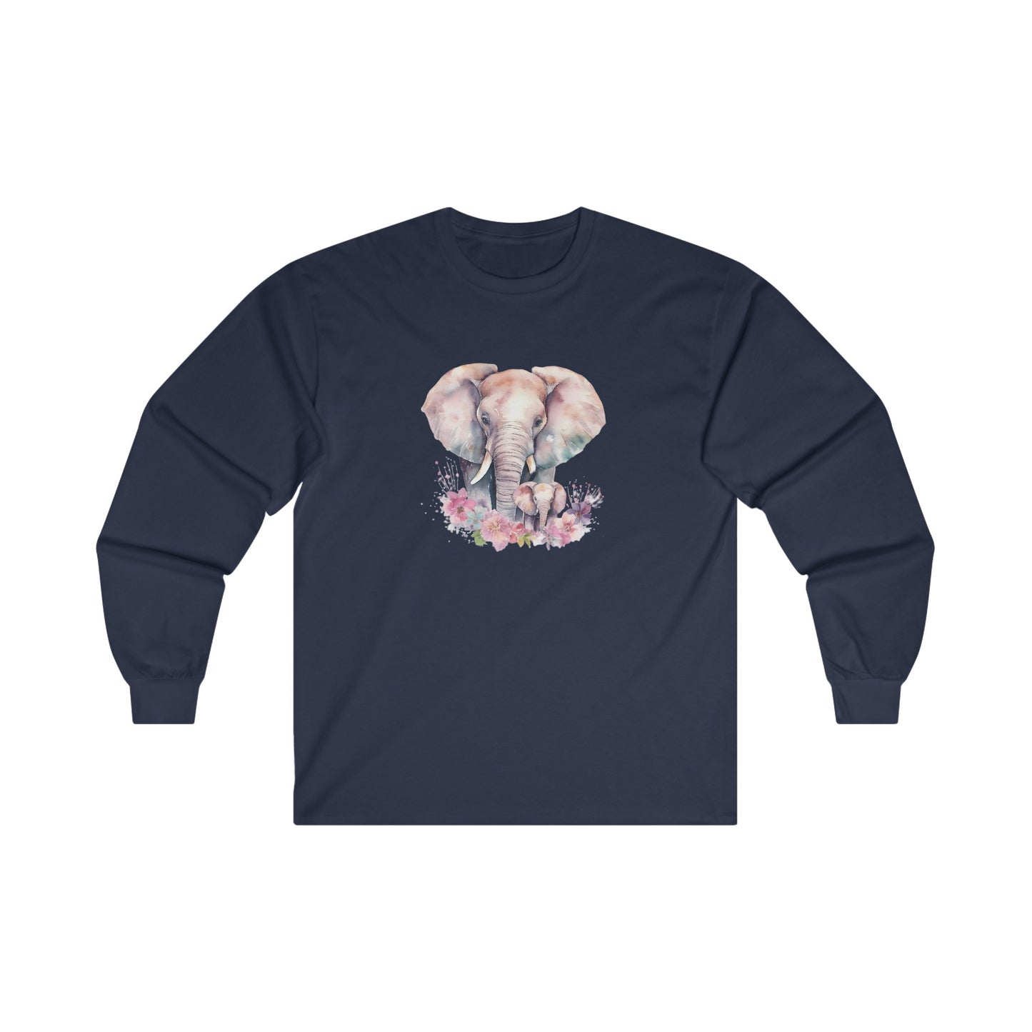 Watercolor Elephant Long Sleeve Tee