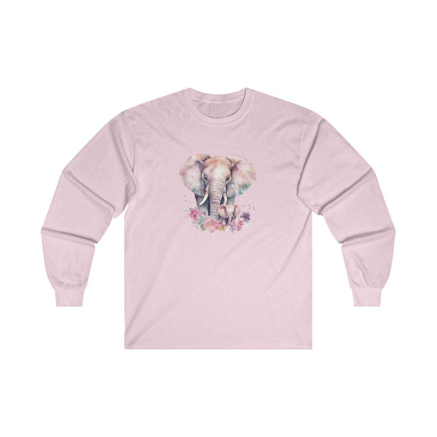 Watercolor Elephant Long Sleeve Tee