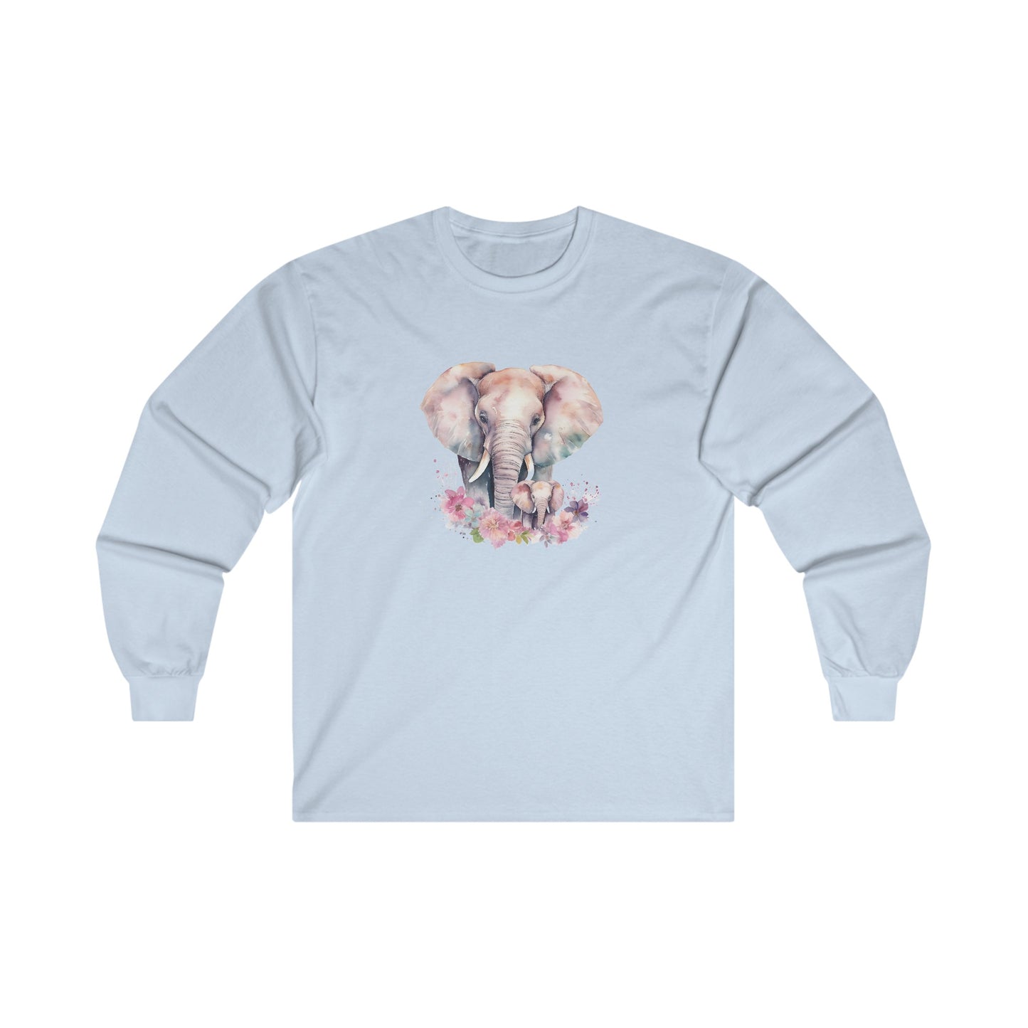 Watercolor Elephant Long Sleeve Tee