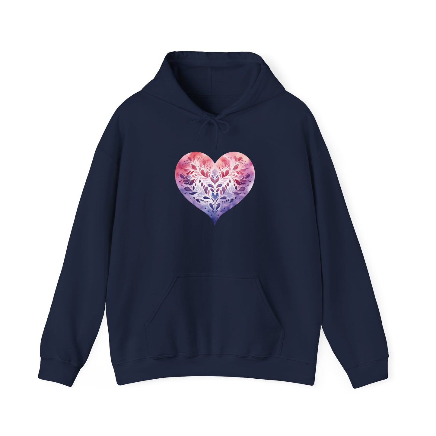 Watercolor Heart Hooded Sweatshirt 005