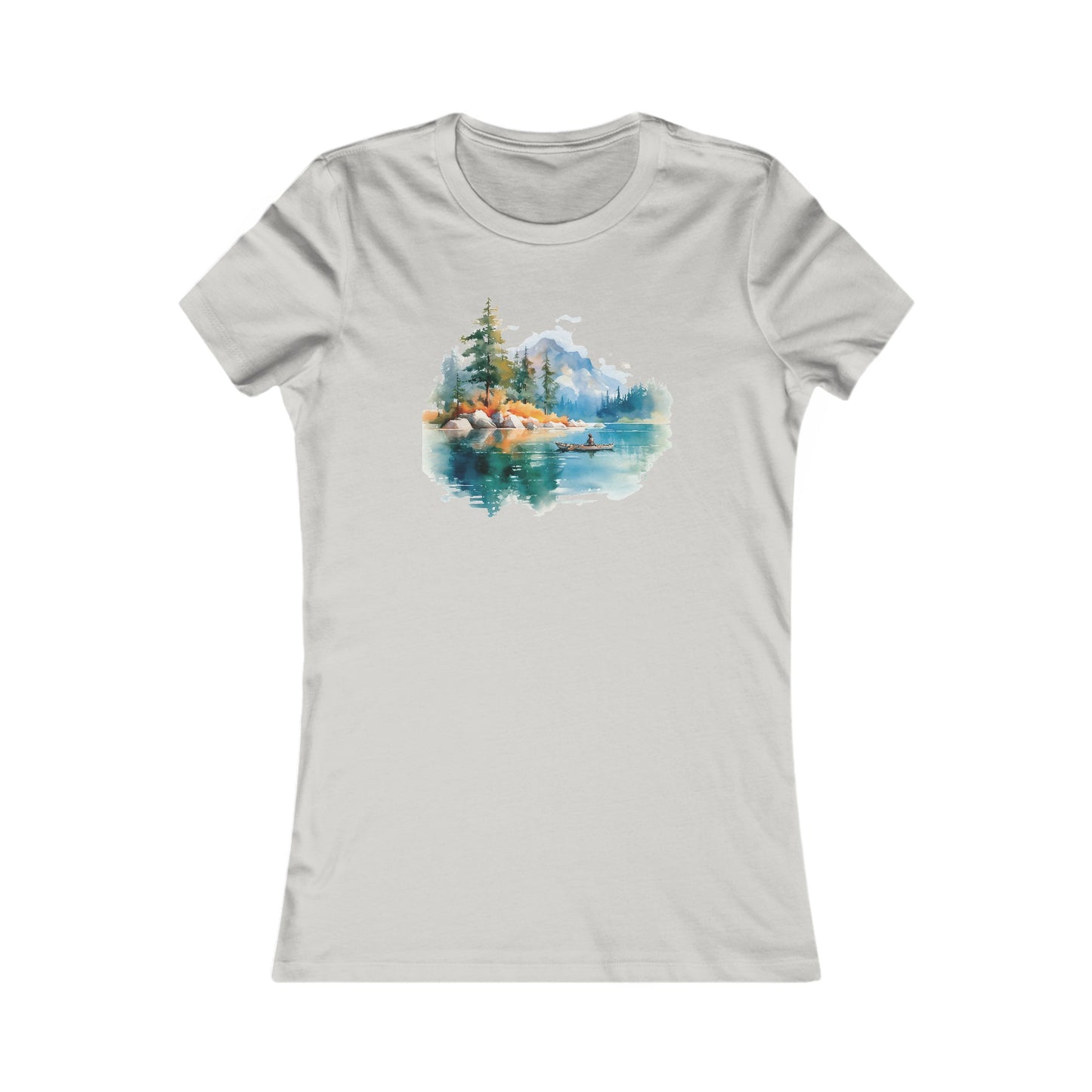 Watercolor Lake Fitted Tee