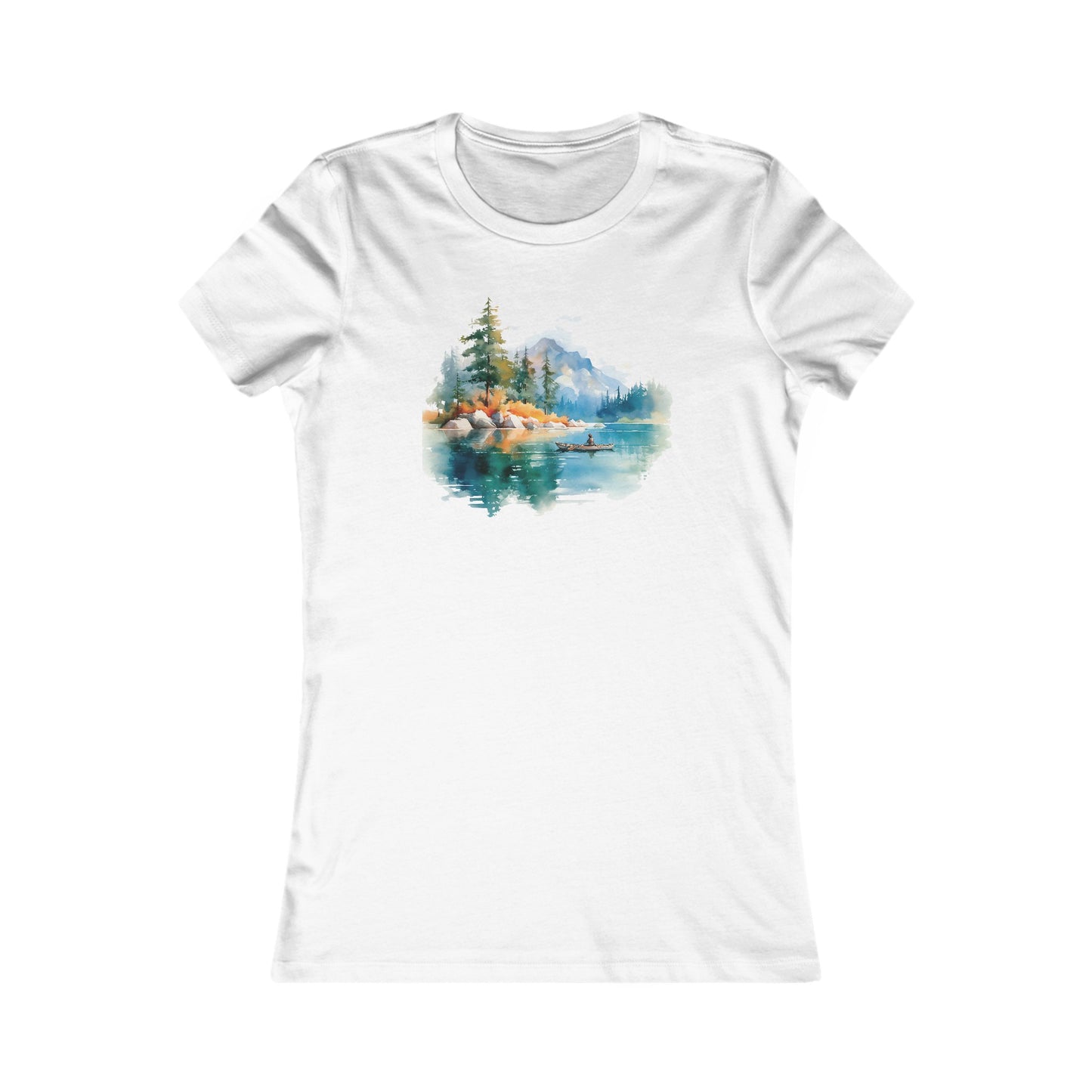 Watercolor Lake Fitted Tee