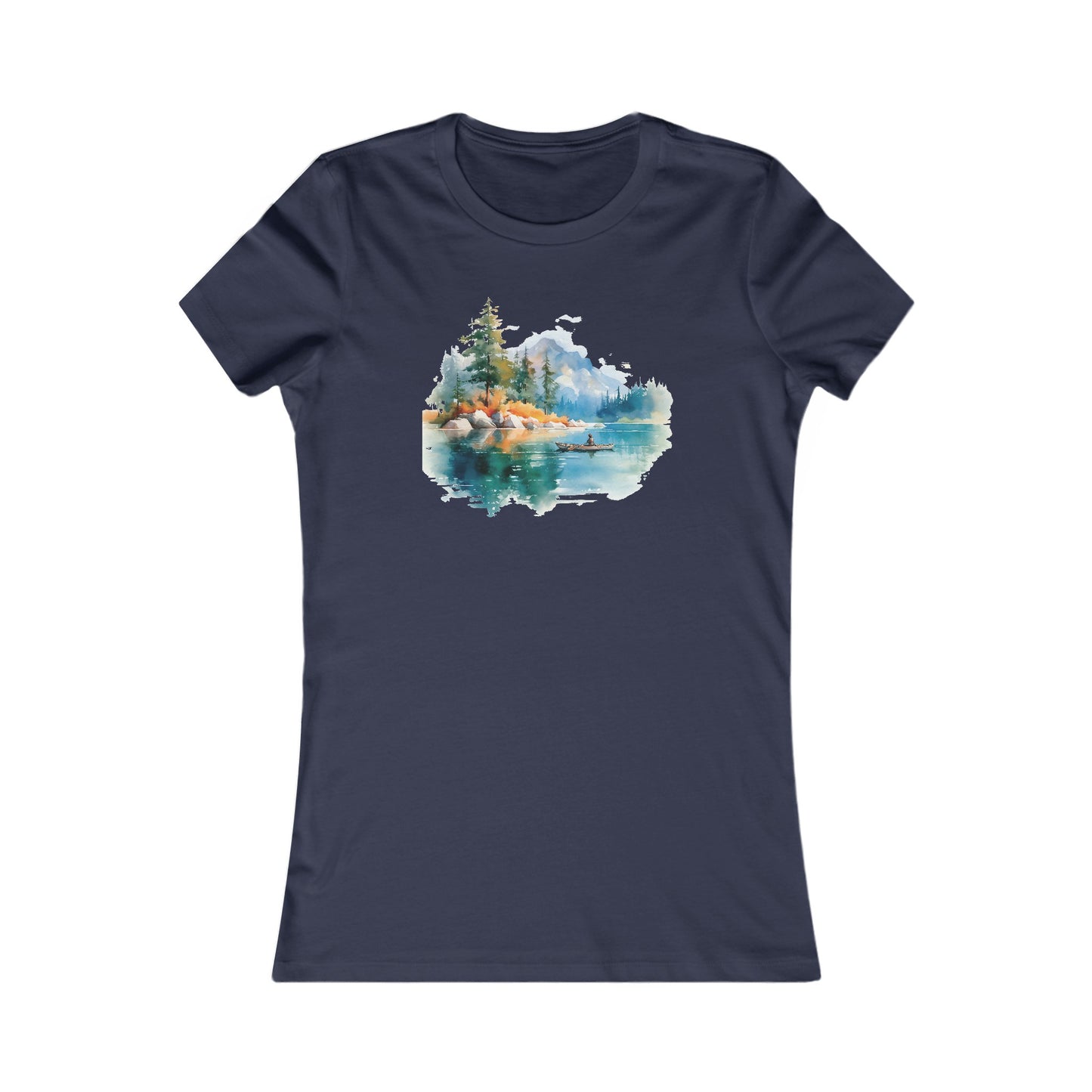 Watercolor Lake Fitted Tee