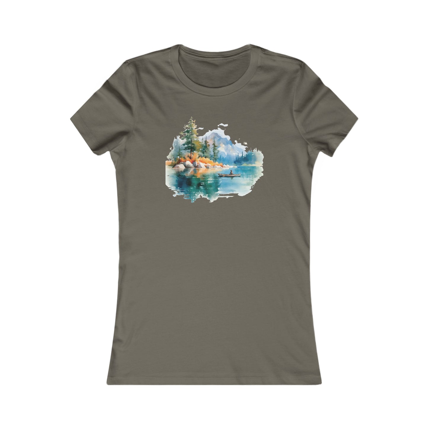 Watercolor Lake Fitted Tee