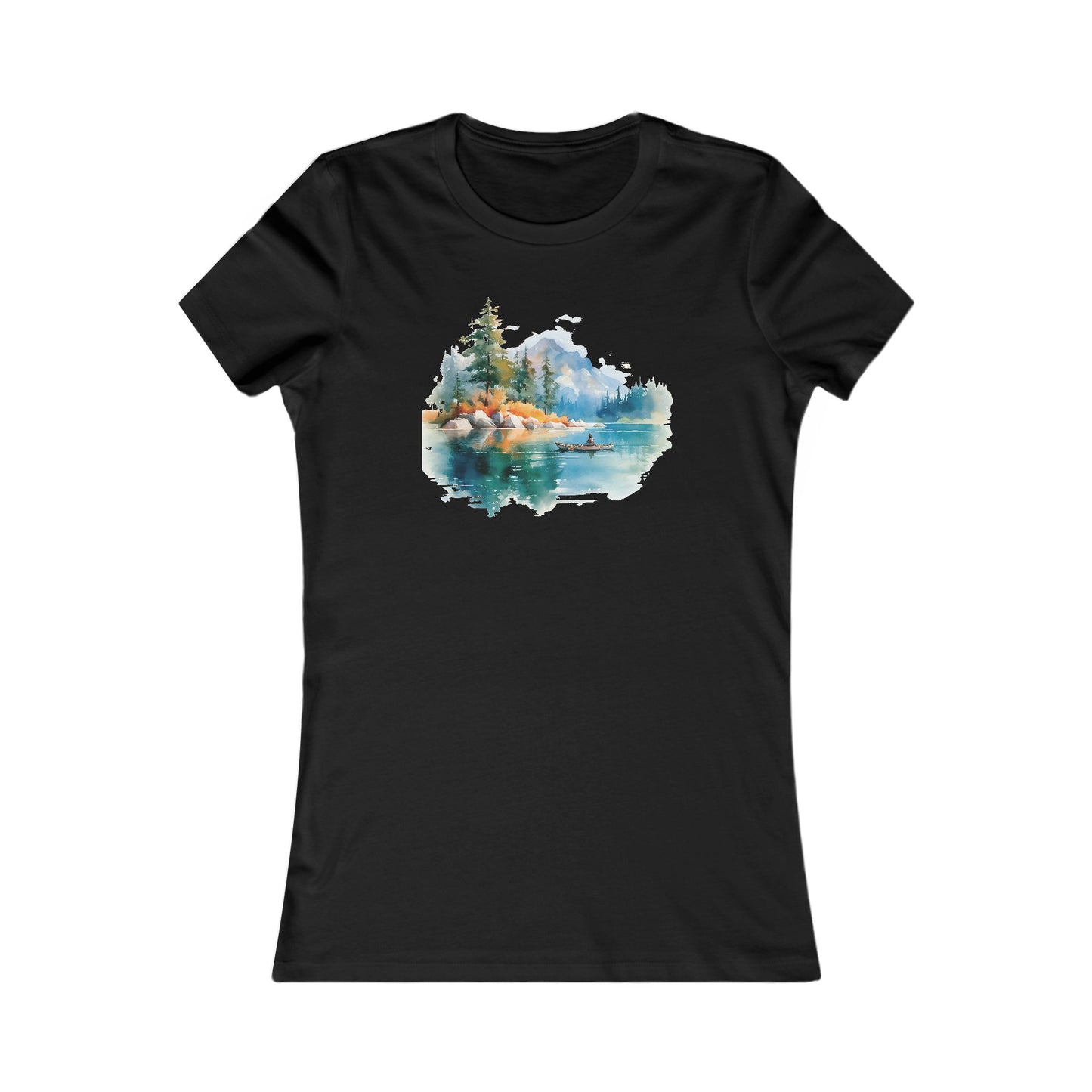 Watercolor Lake Fitted Tee