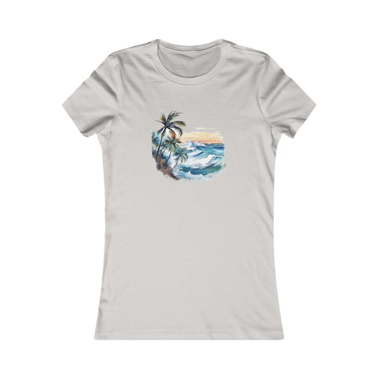 Watercolor Tropical Fitted Tee