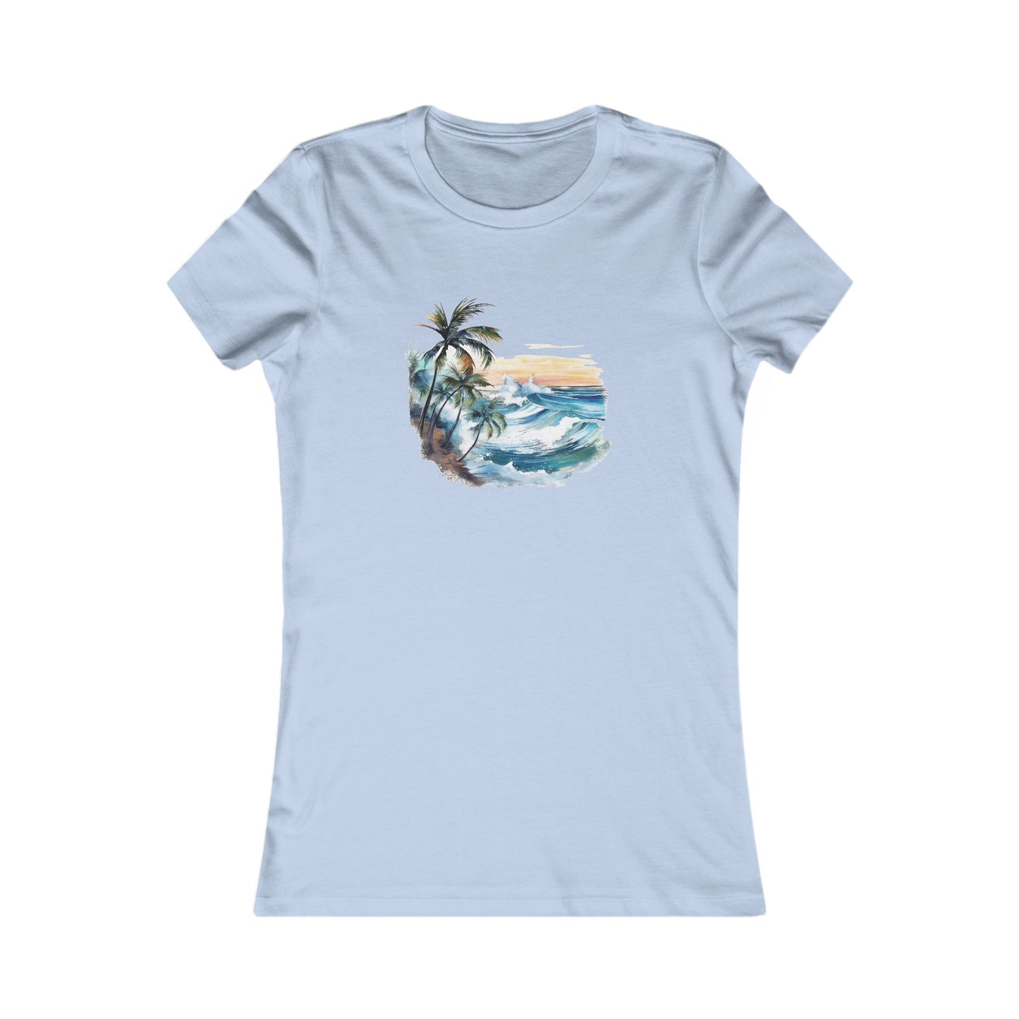 Watercolor Tropical Fitted Tee