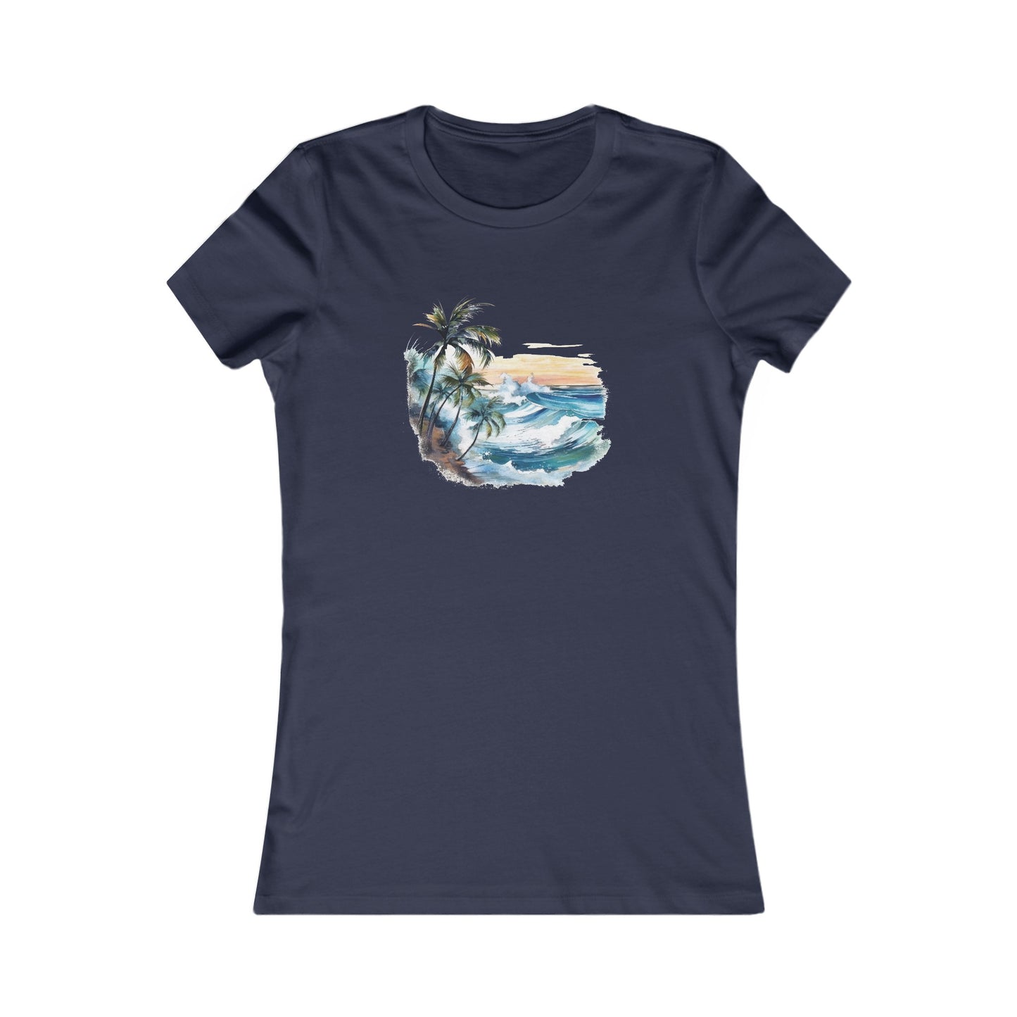 Watercolor Tropical Fitted Tee