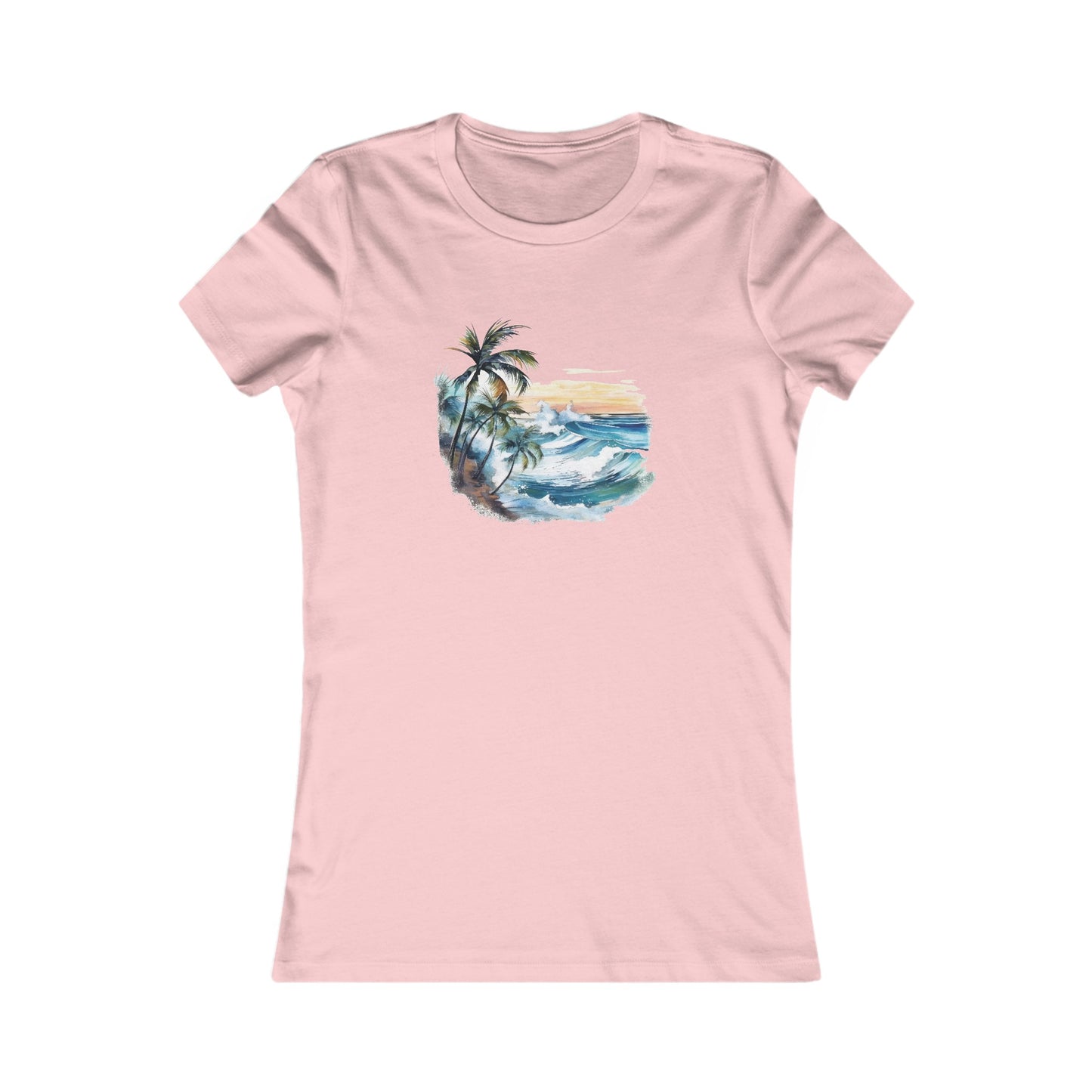 Watercolor Tropical Fitted Tee