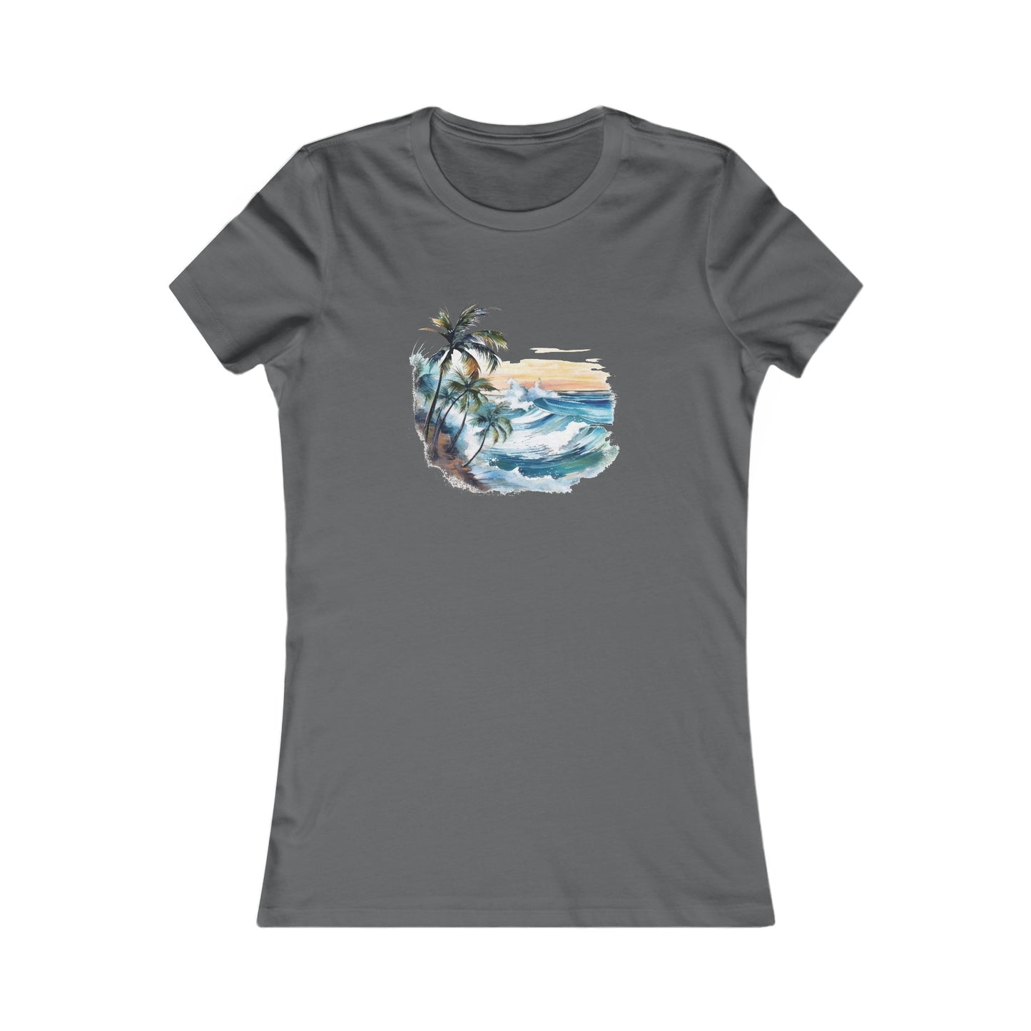 Watercolor Tropical Fitted Tee