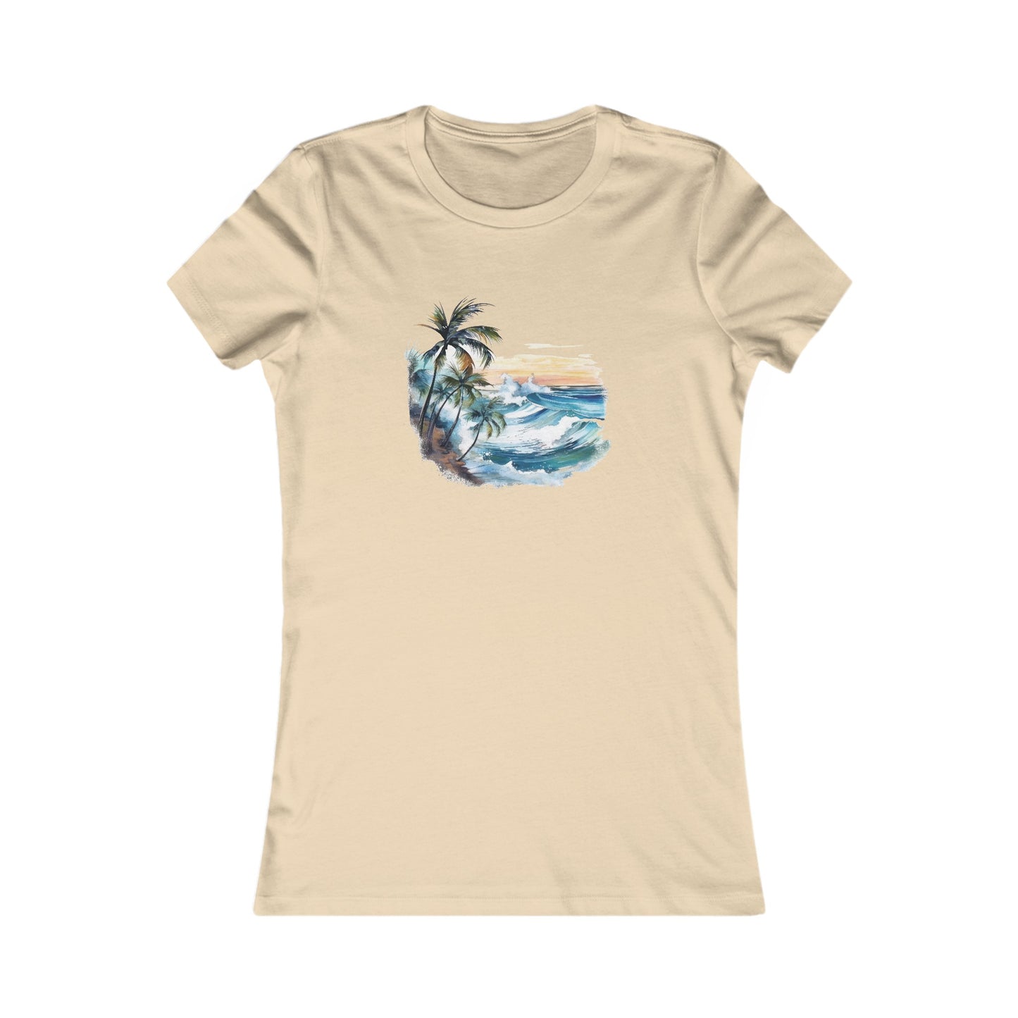 Watercolor Tropical Fitted Tee