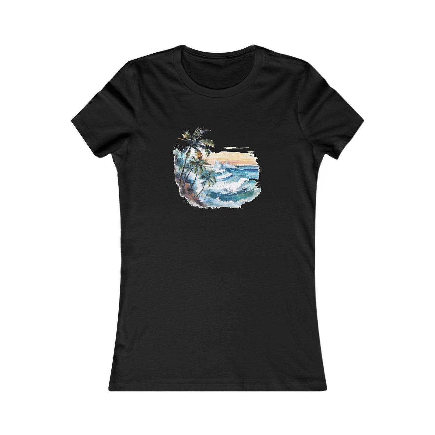 Watercolor Tropical Fitted Tee