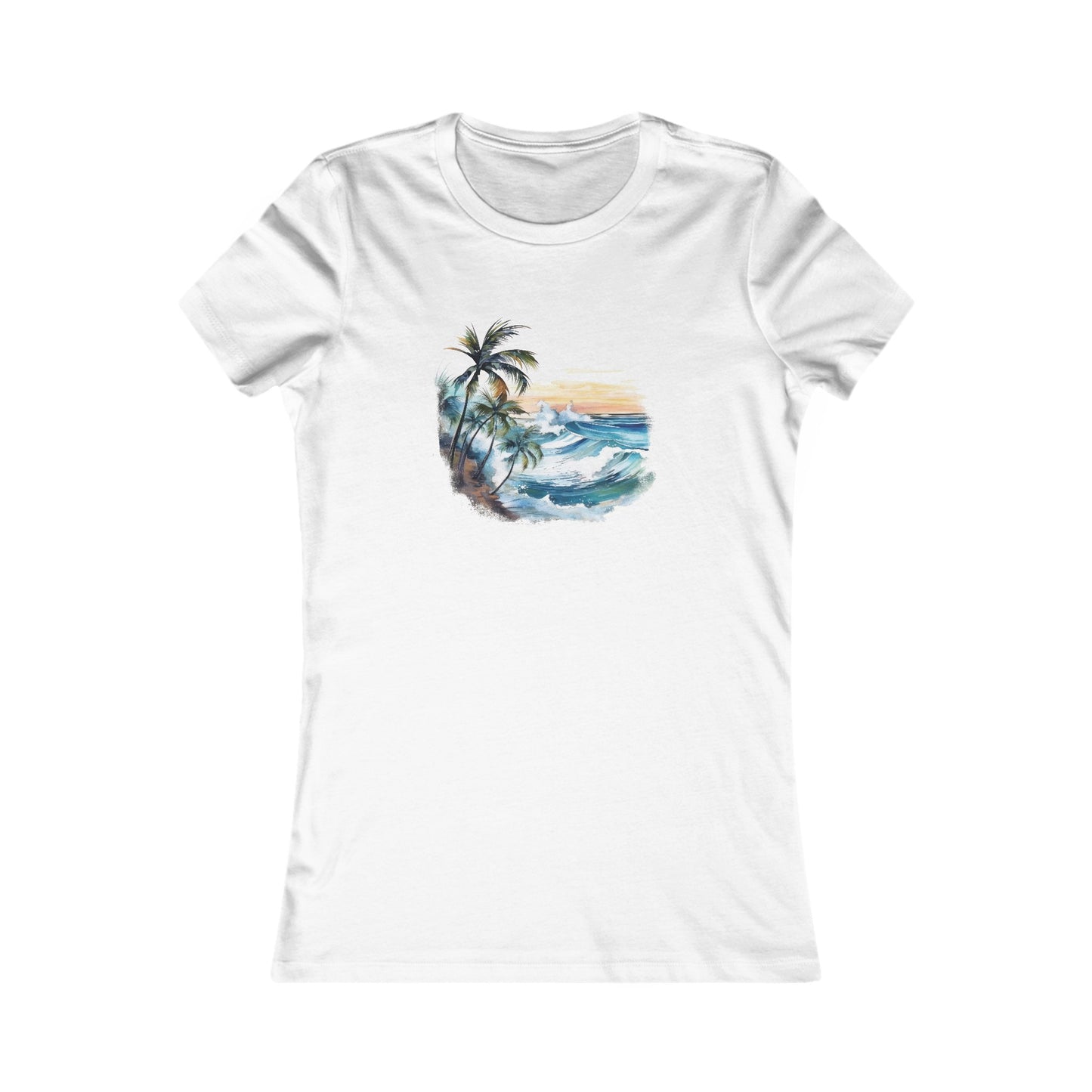 Watercolor Tropical Fitted Tee