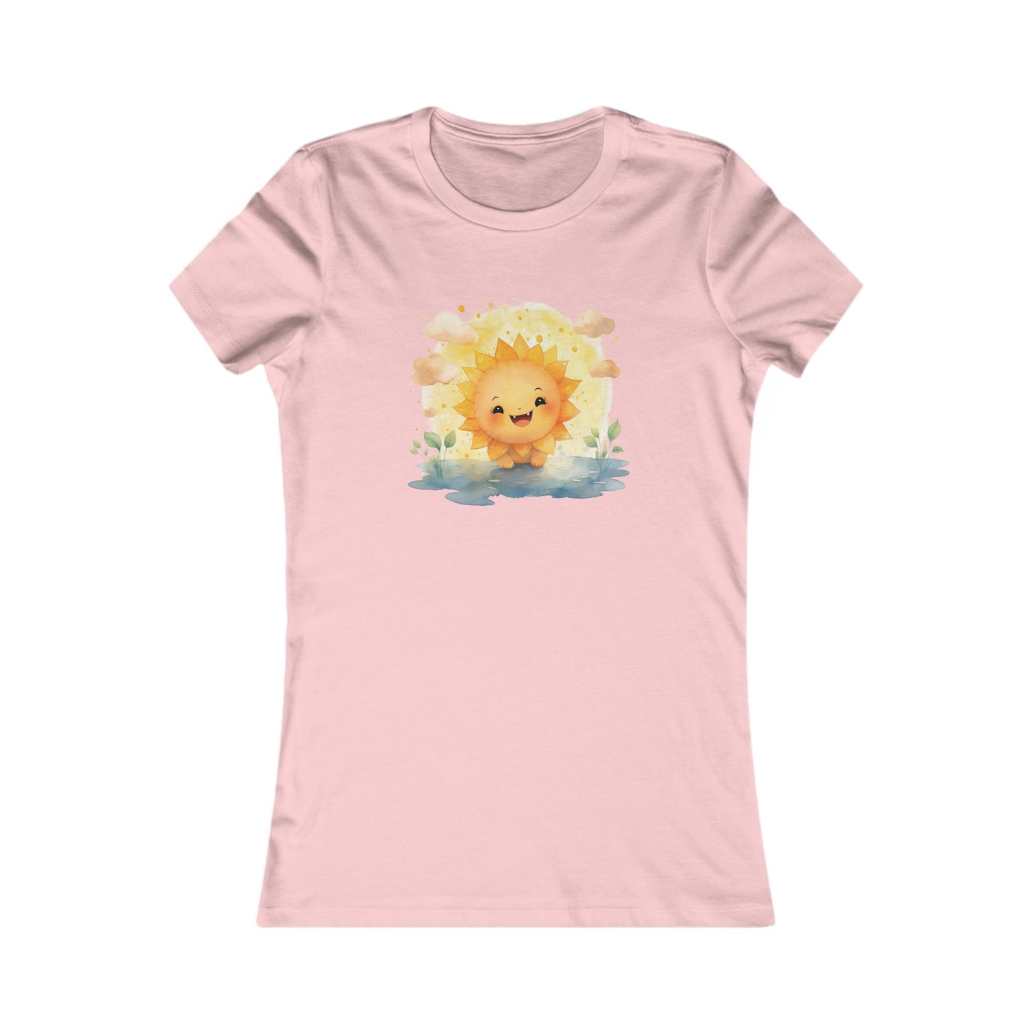 Cute Watercolor Sun Fitted Tee