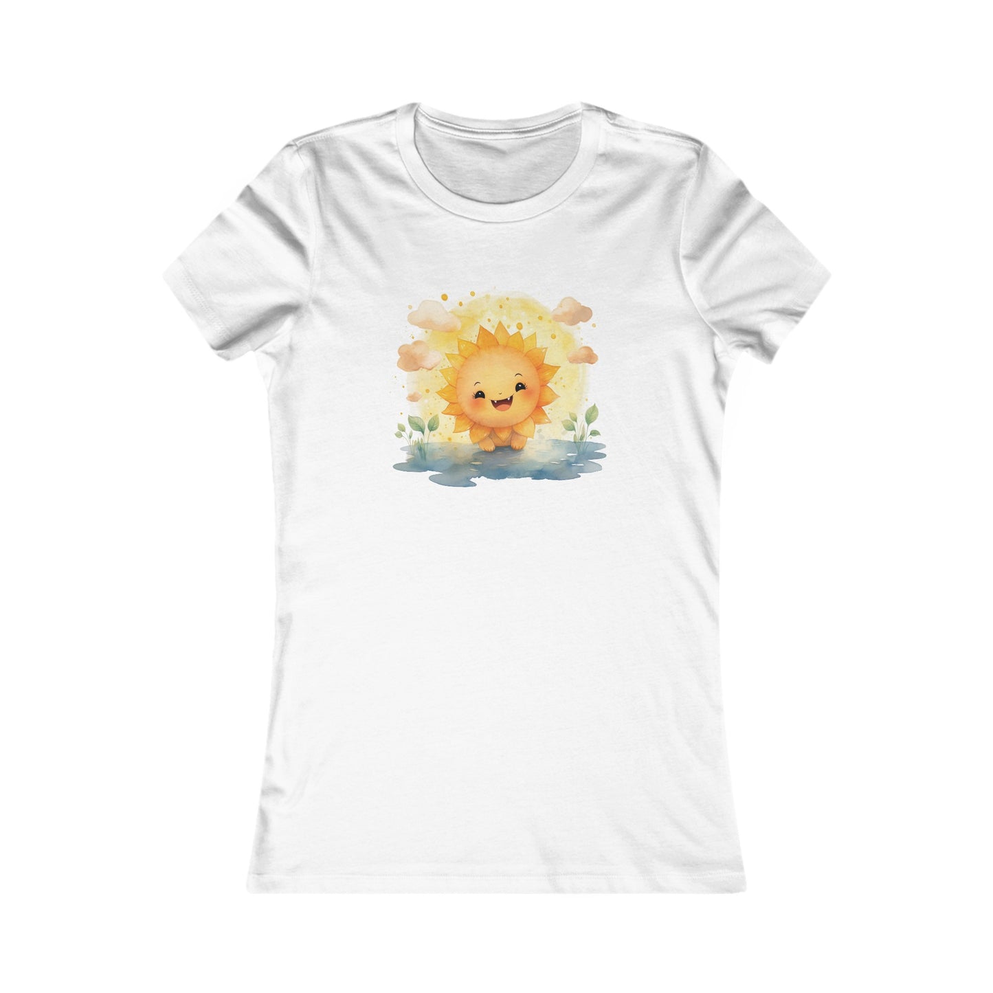 Cute Watercolor Sun Fitted Tee