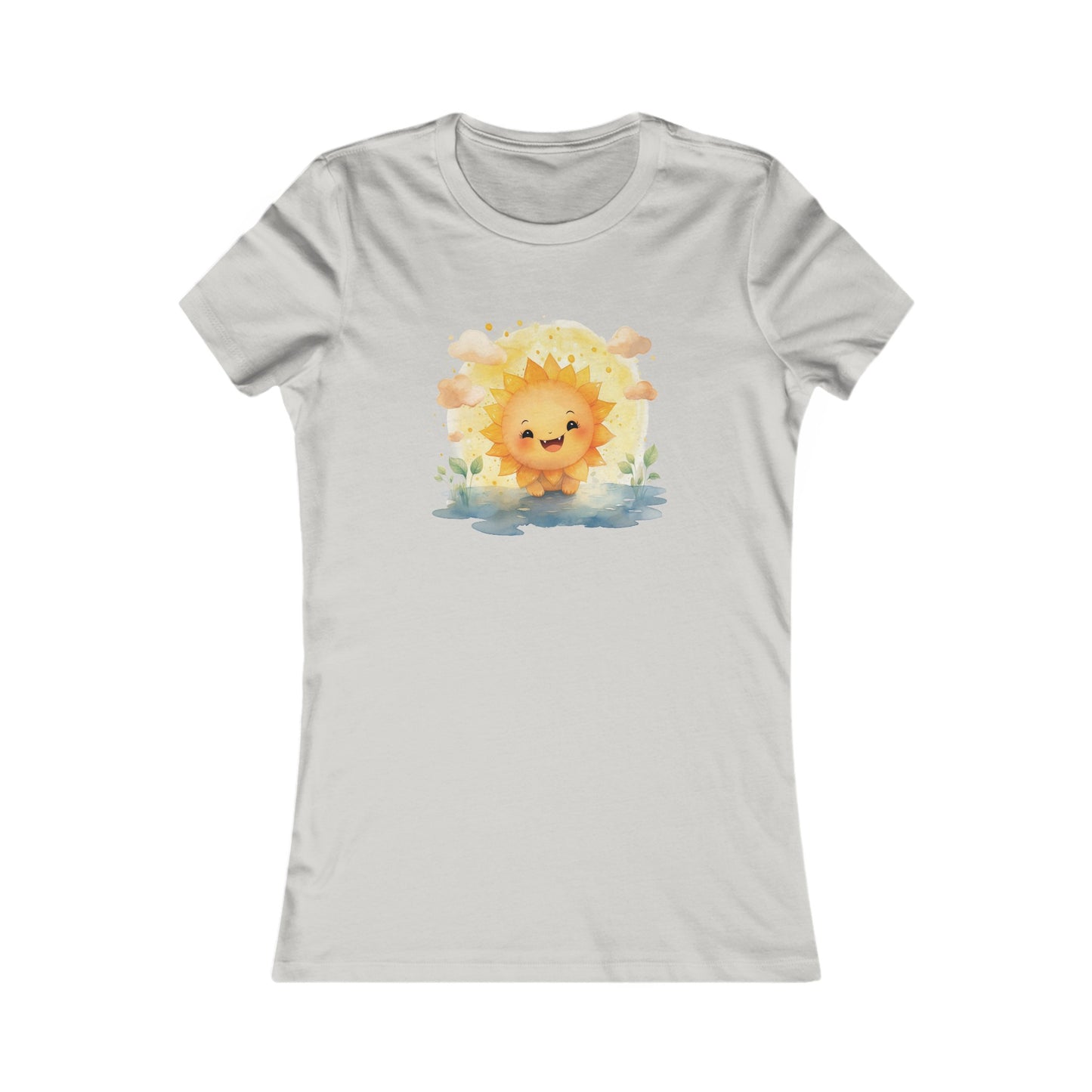 Cute Watercolor Sun Fitted Tee