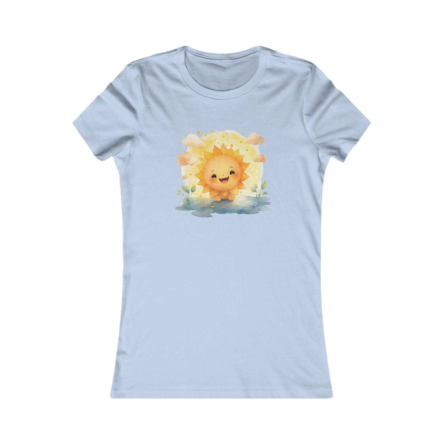 Cute Watercolor Sun Fitted Tee