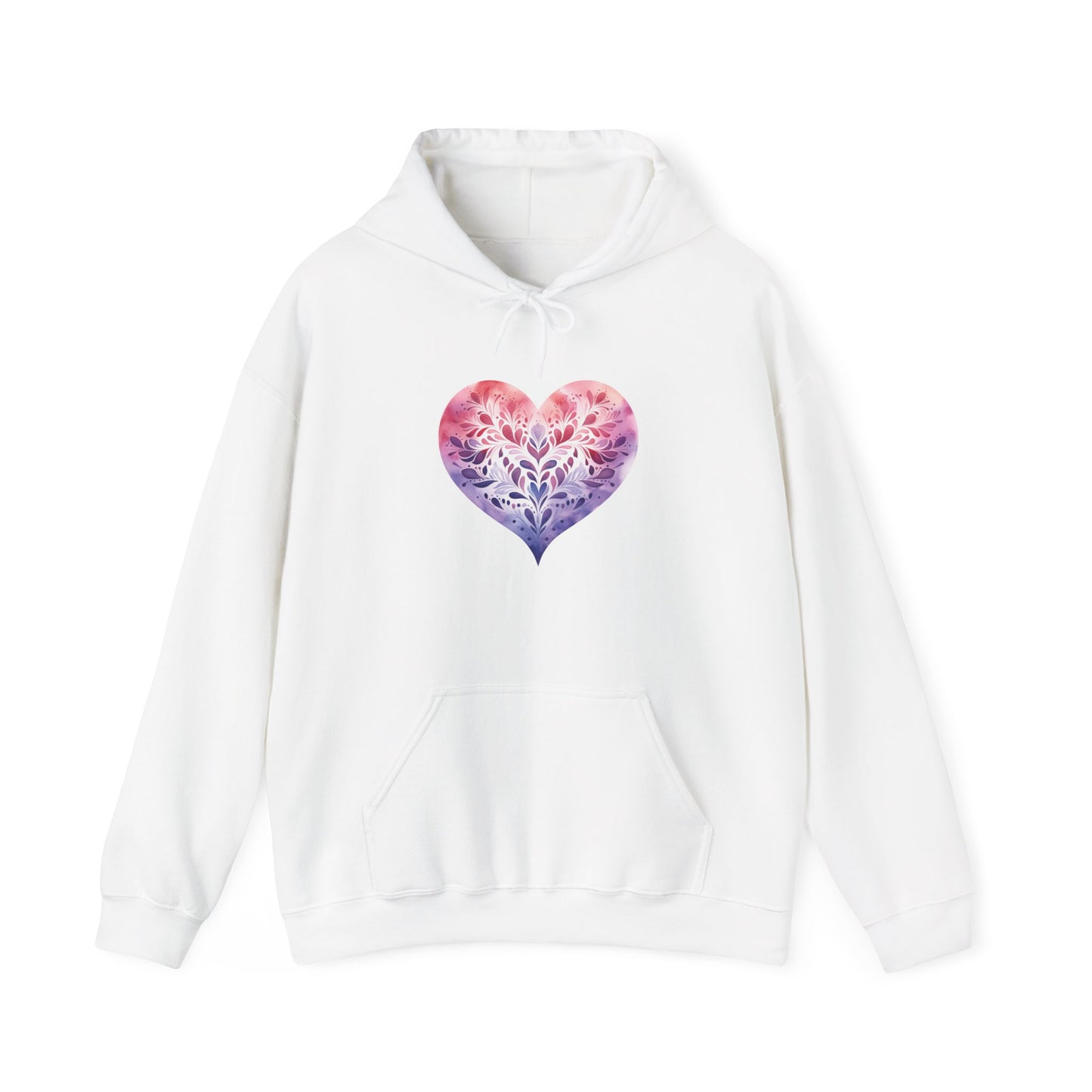 Watercolor Heart Hooded Sweatshirt 005