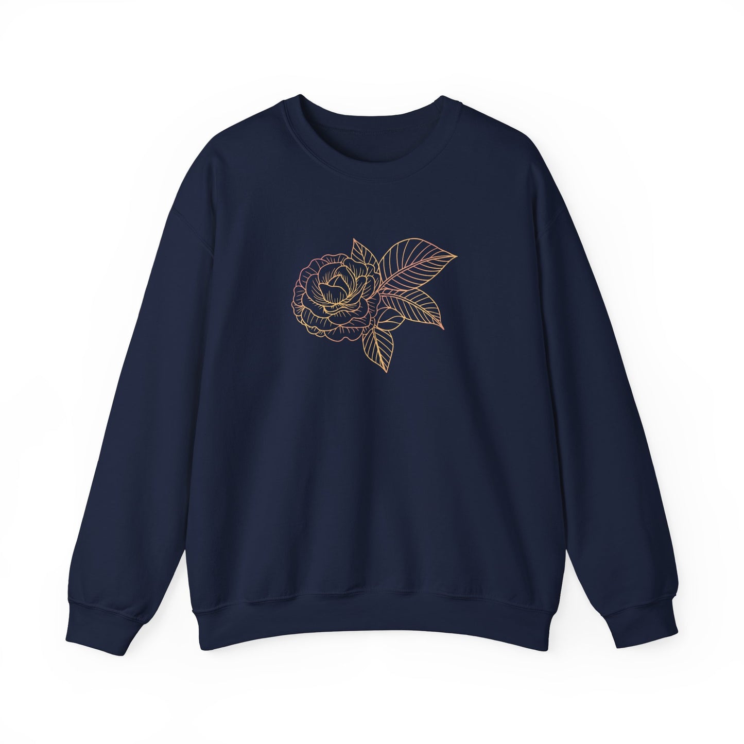 Colorful Rose with Leaves Sweatshirt