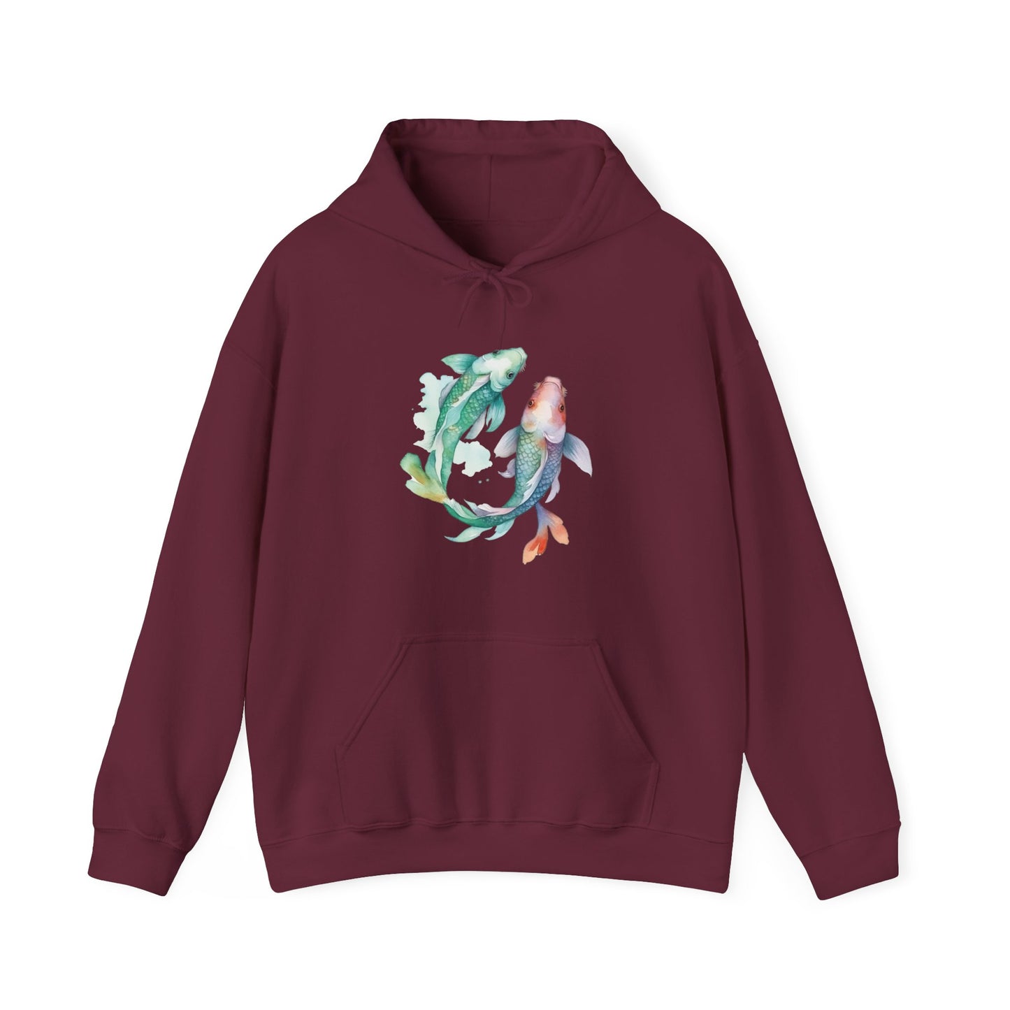 Watercolor Fish Hooded Sweatshirt