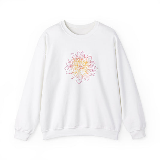 Colorful Lotus Outline Sweatshirt