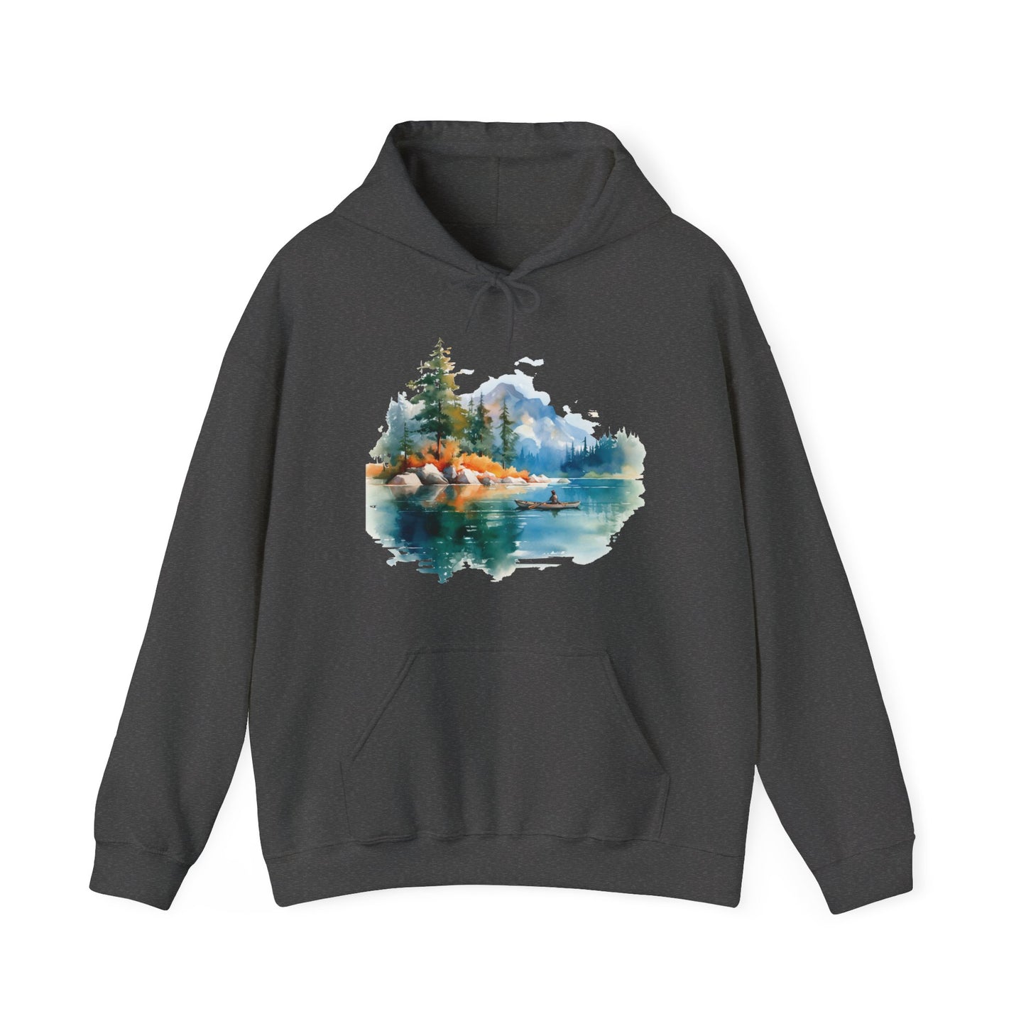 Watercolor Lake Hooded Sweatshirt