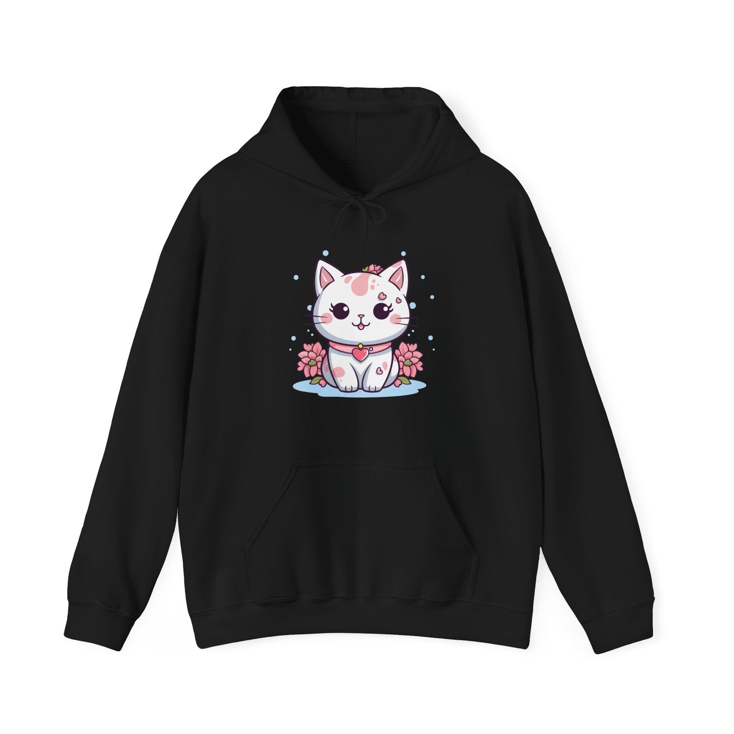 Cute Pink Cat Hooded Sweatshirt