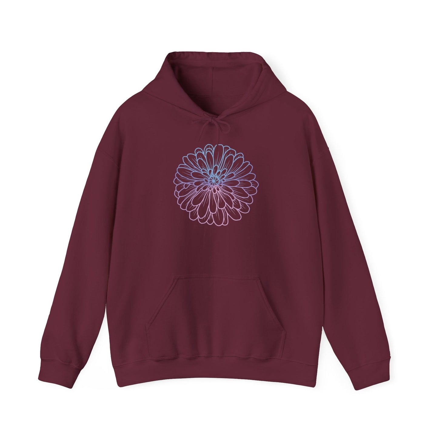 Colorful Flower Outline Hooded Sweatshirt