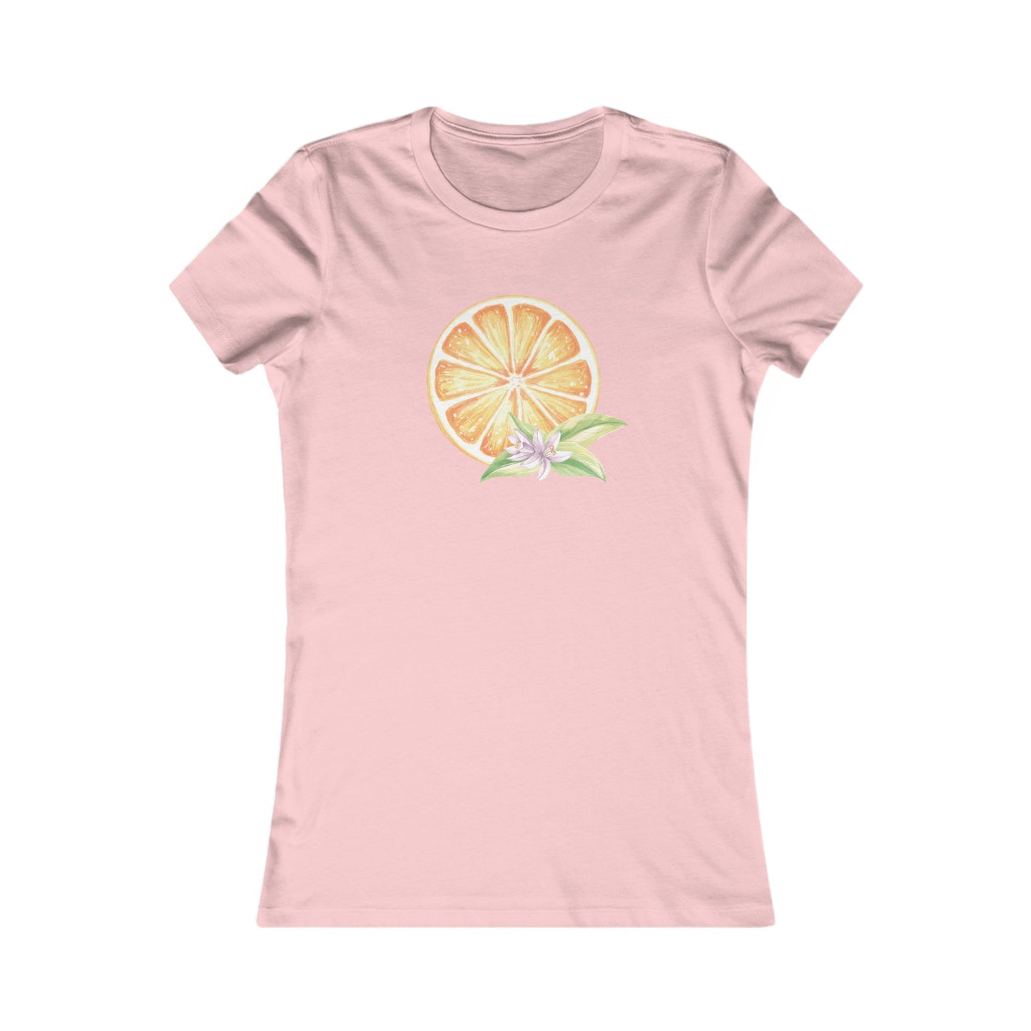 Orange and Flower Fitted Tee