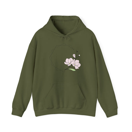 Pink Flower Hooded Sweatshirt