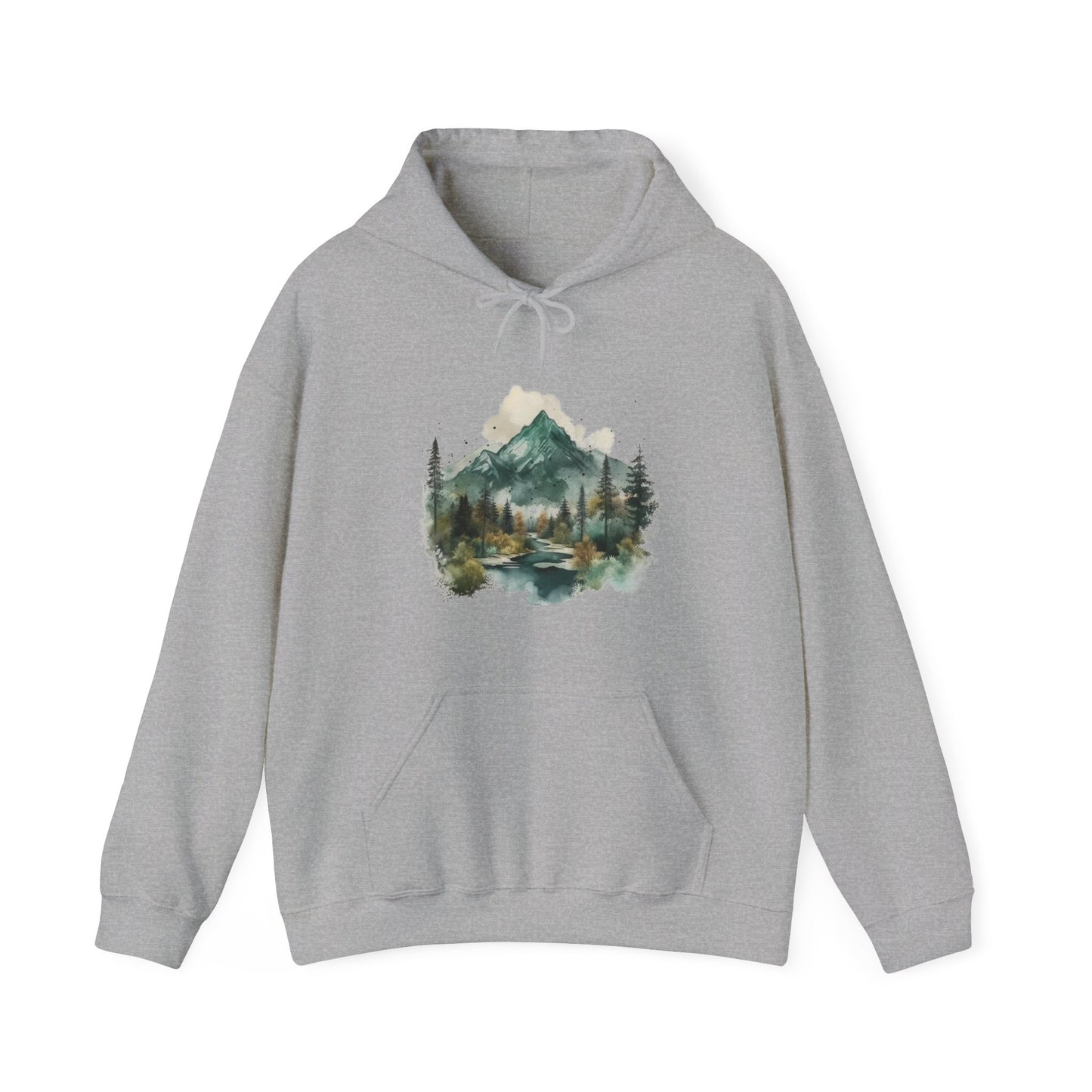 Watercolor Mountains Hooded Sweatshirt