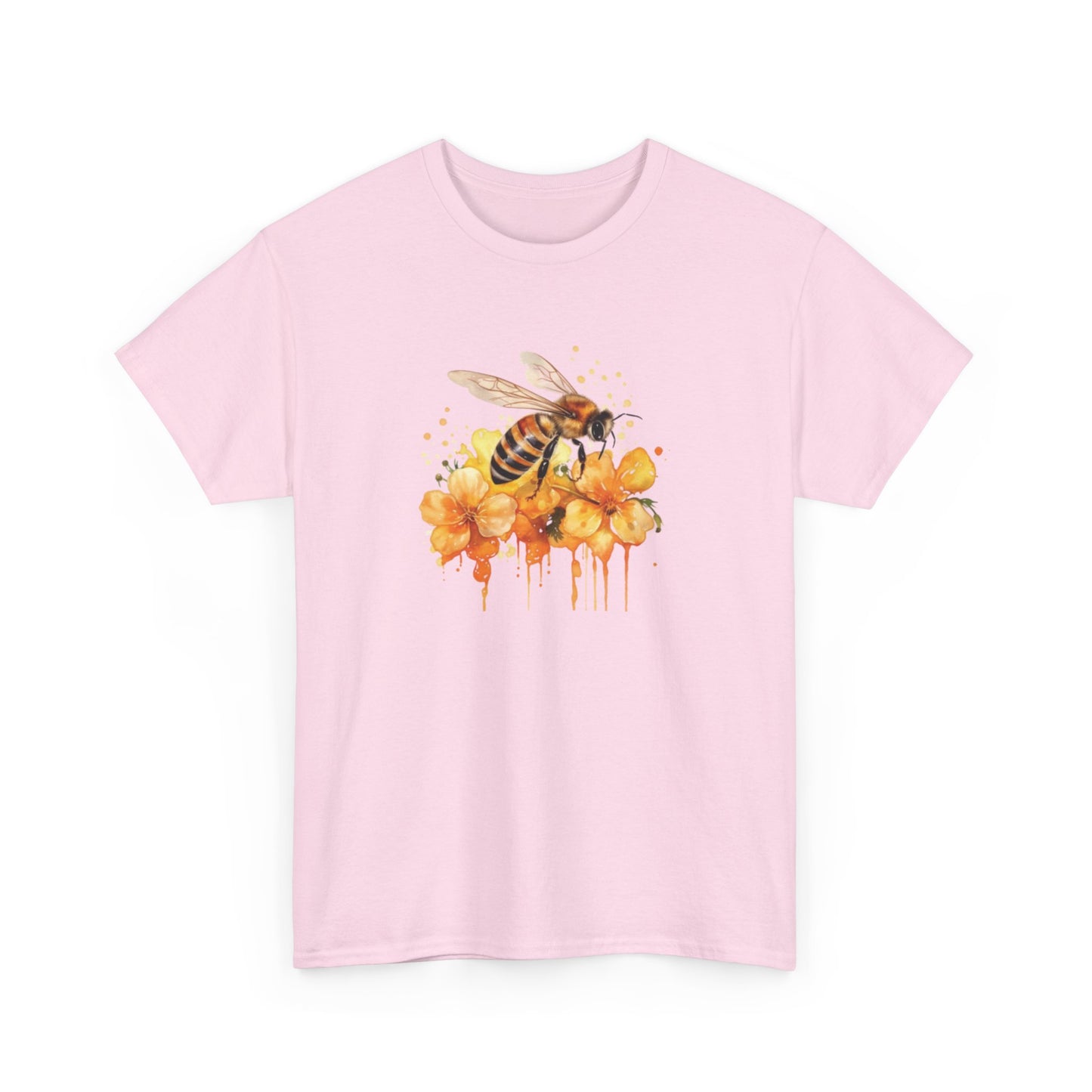Watercolor Bee and Flowers Short Sleeve Tee