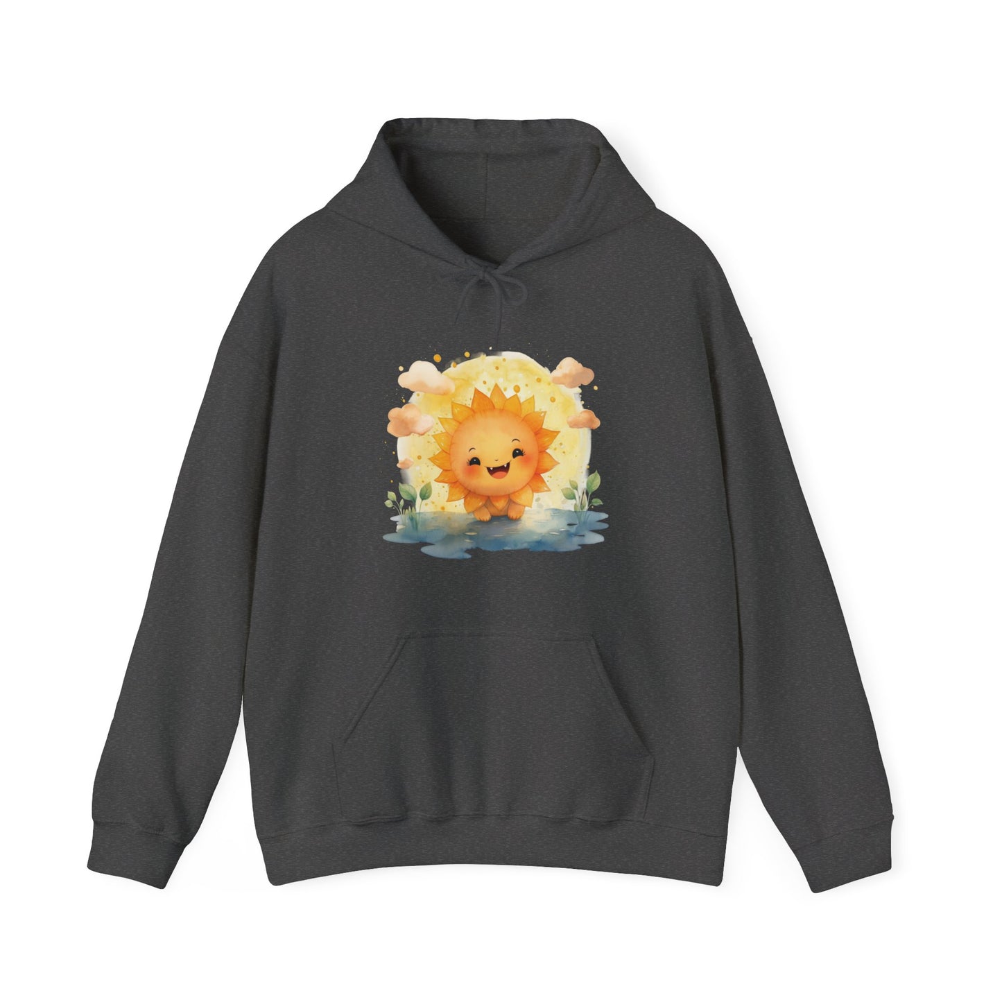 Cute Watercolor Sun Hooded Sweatshirt