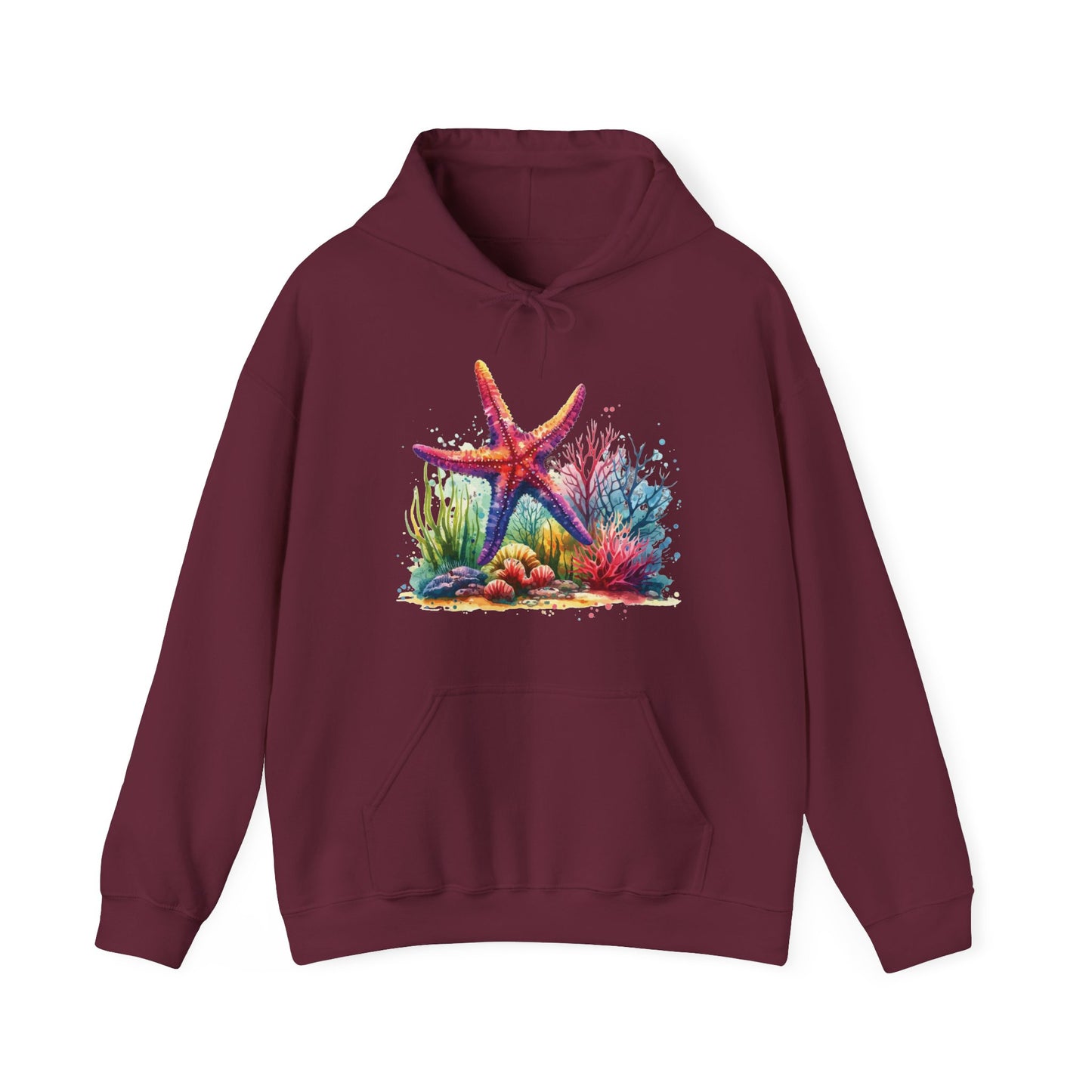 Watercolor Under the Sea Hooded Sweatshirt