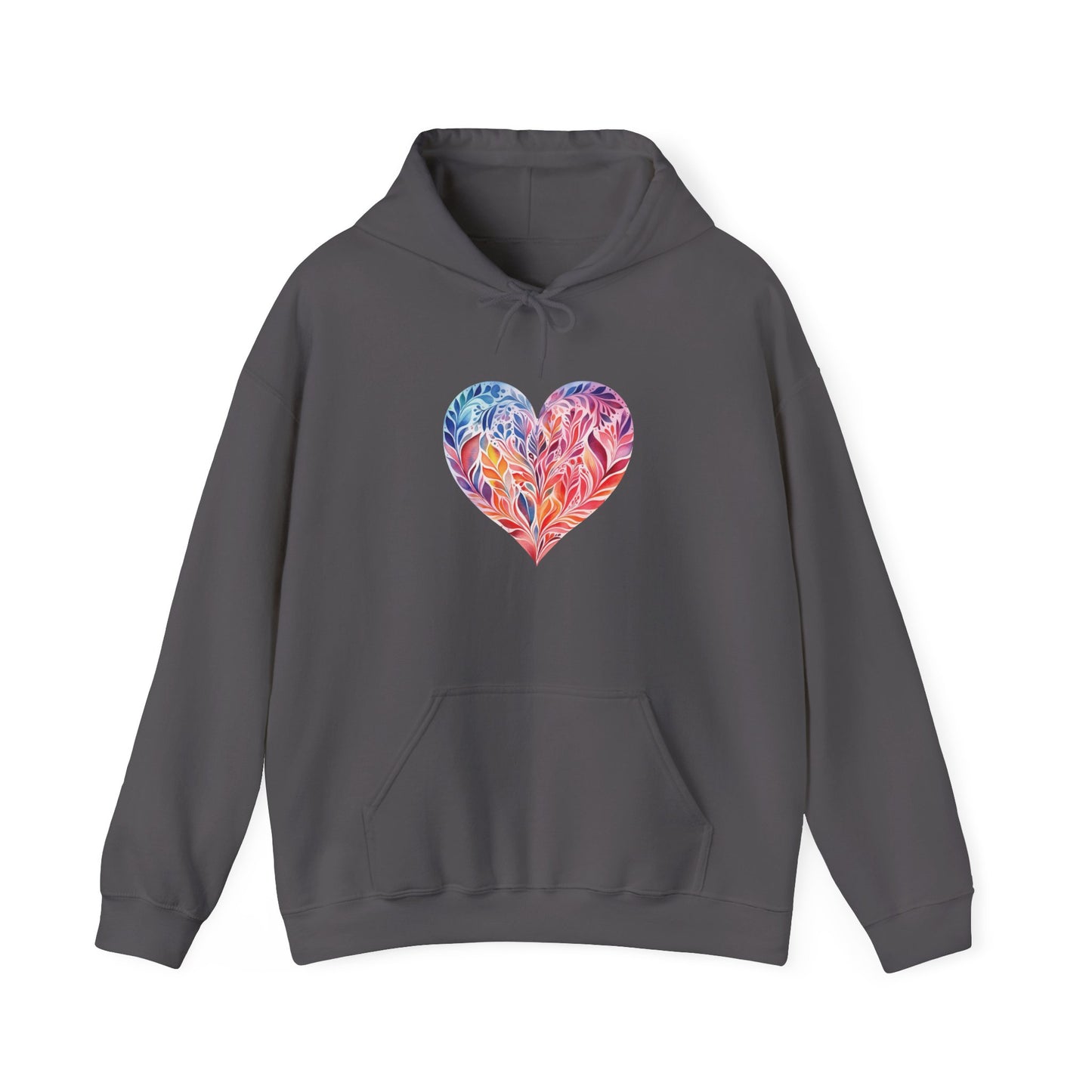 Watercolor Heart Hooded Sweatshirt 001