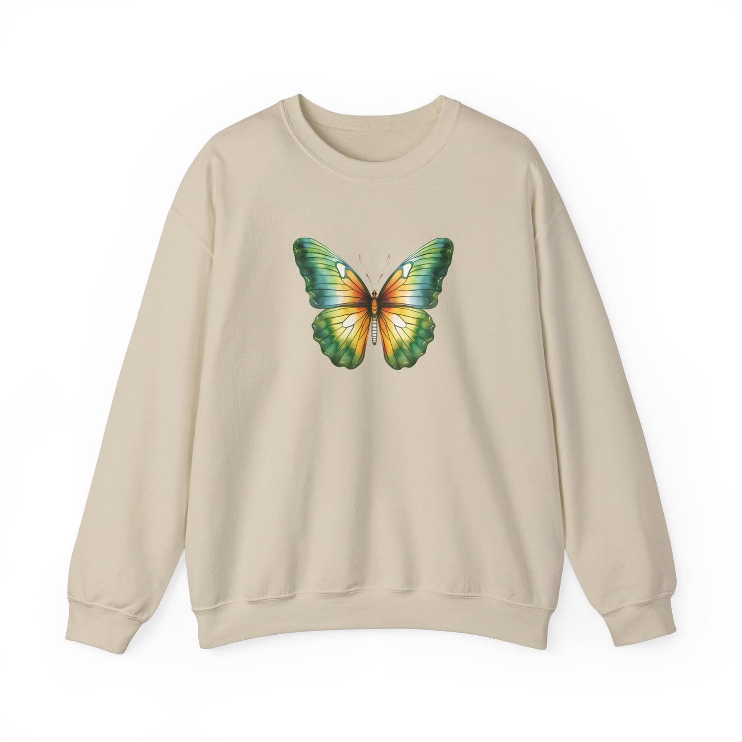Green Watercolor Butterfly Sweatshirt