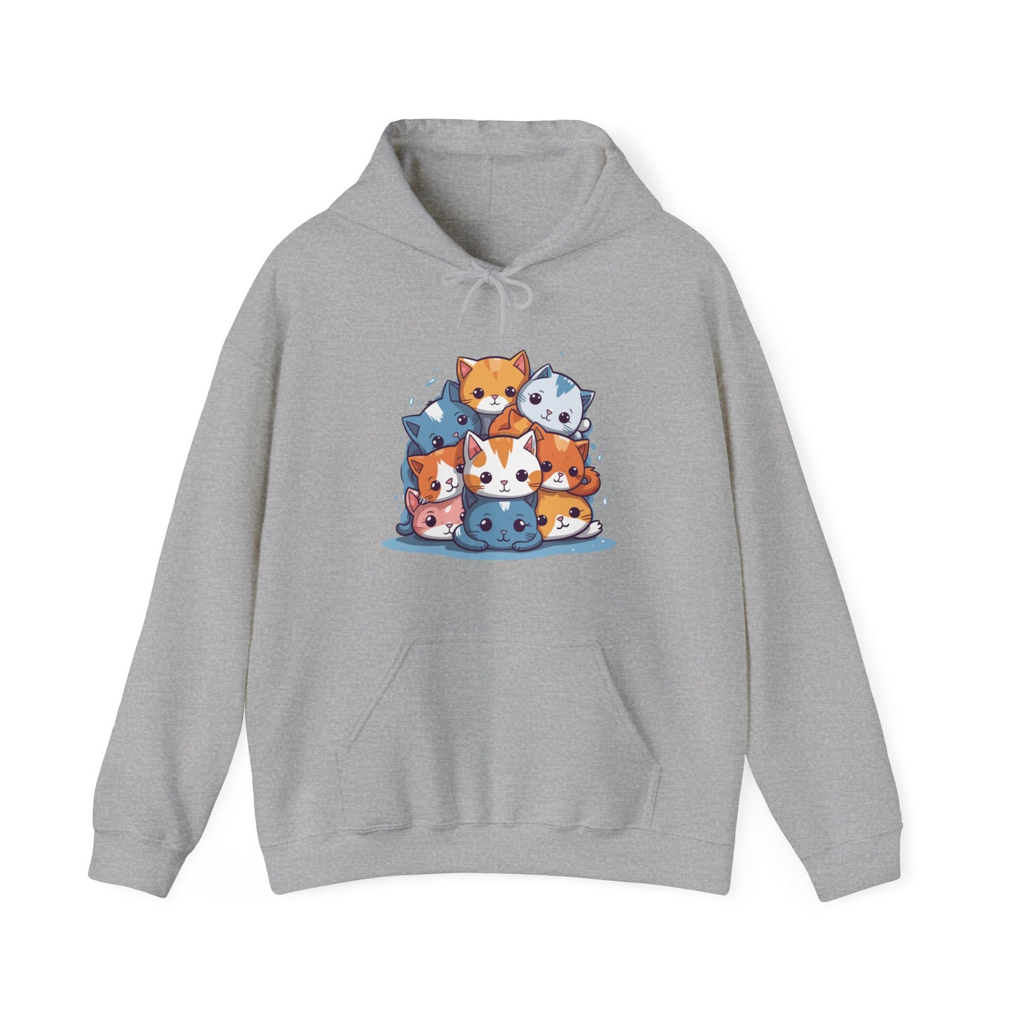 Cute Cat Pile Hooded Sweatshirt