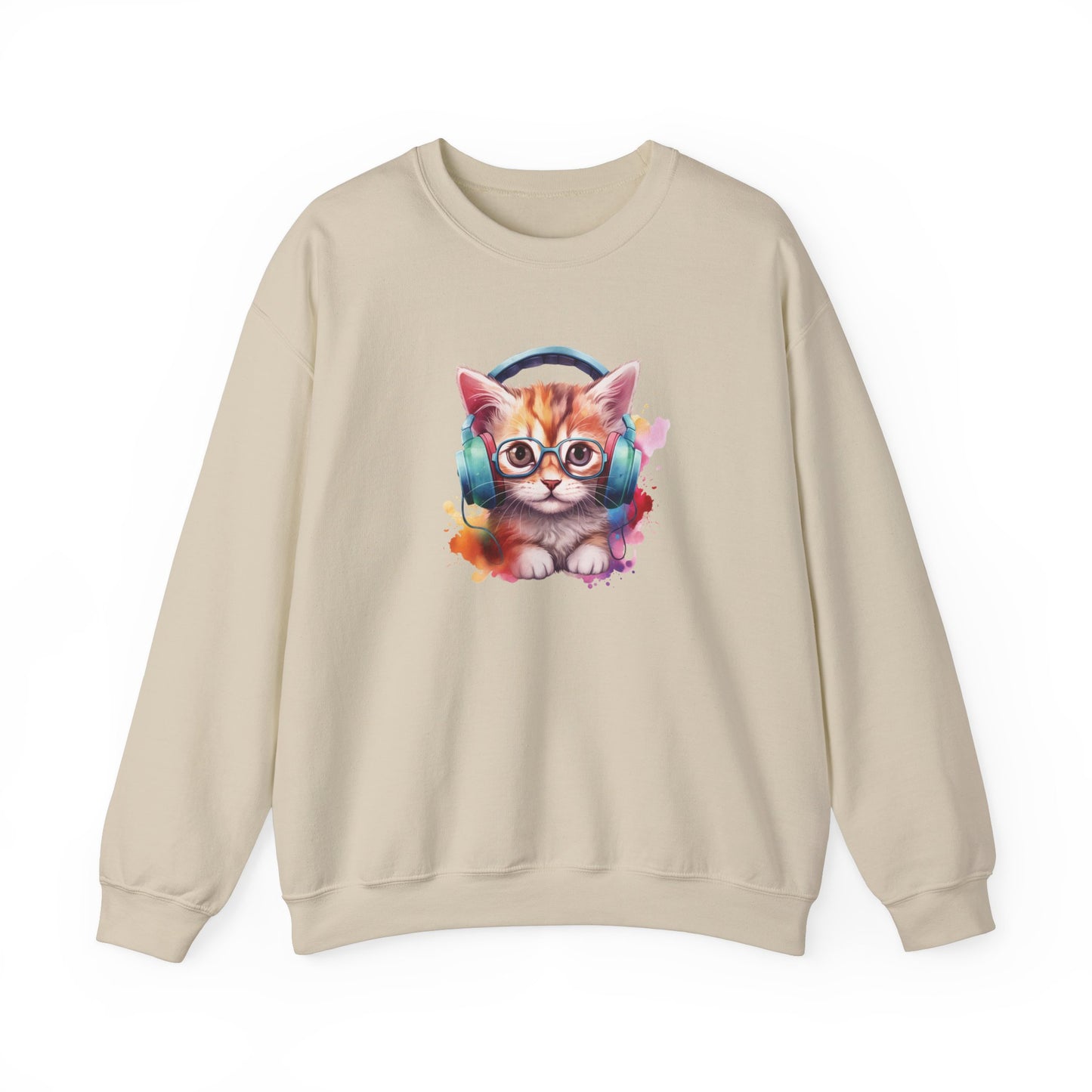 Cat with Headphones Sweatshirt