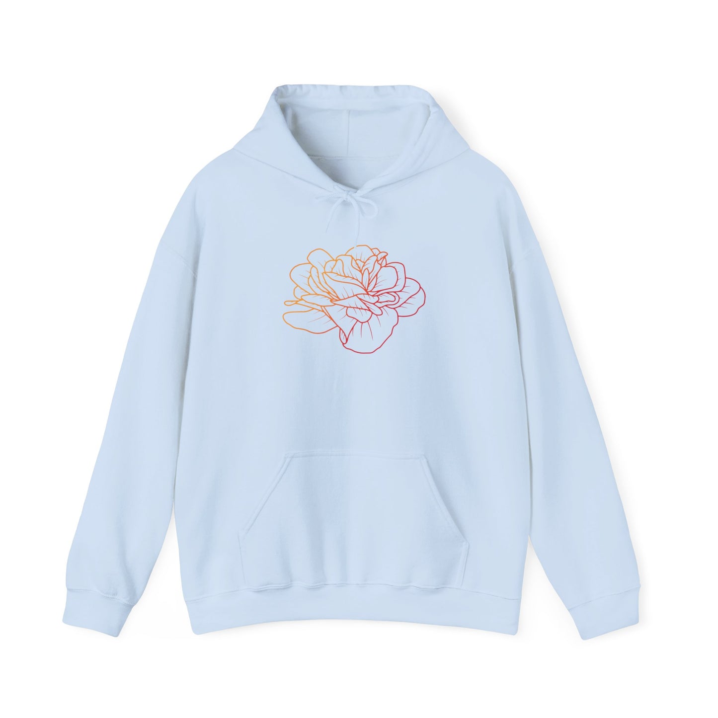 Colorful Rose Outline Hooded Sweatshirt