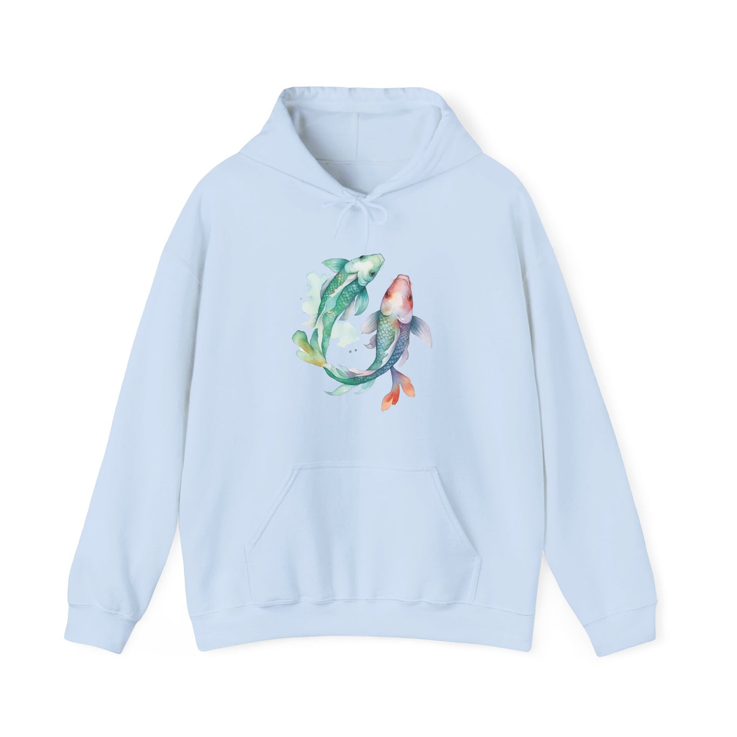 Watercolor Fish Hooded Sweatshirt
