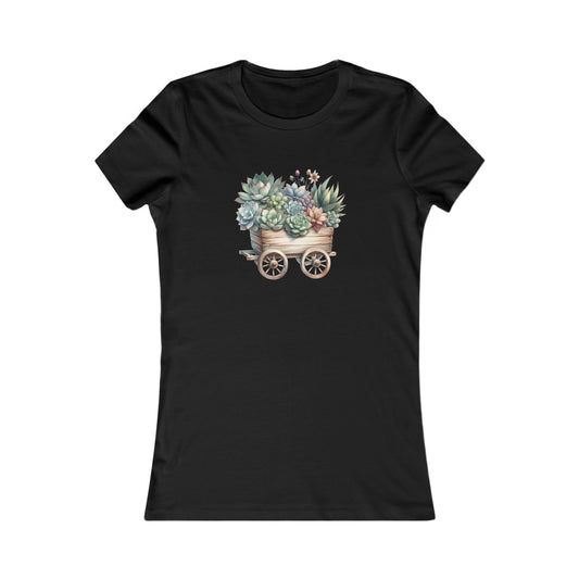 Succulent Wheelbarrow Fitted Tee