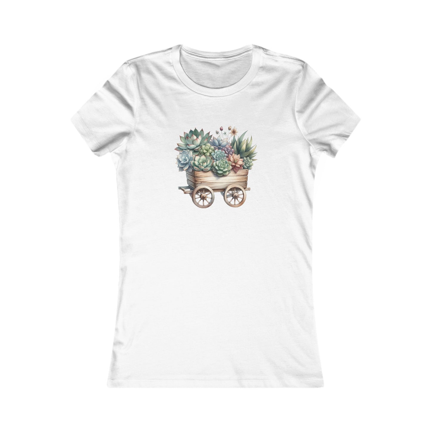 Succulent Wheelbarrow Fitted Tee