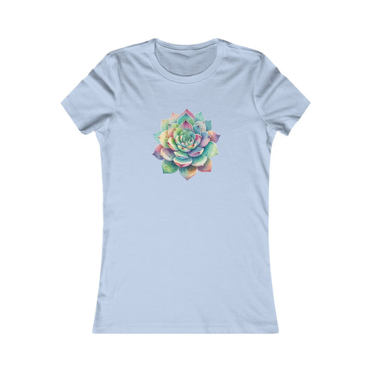 Colorful Succulent Fitted Tee