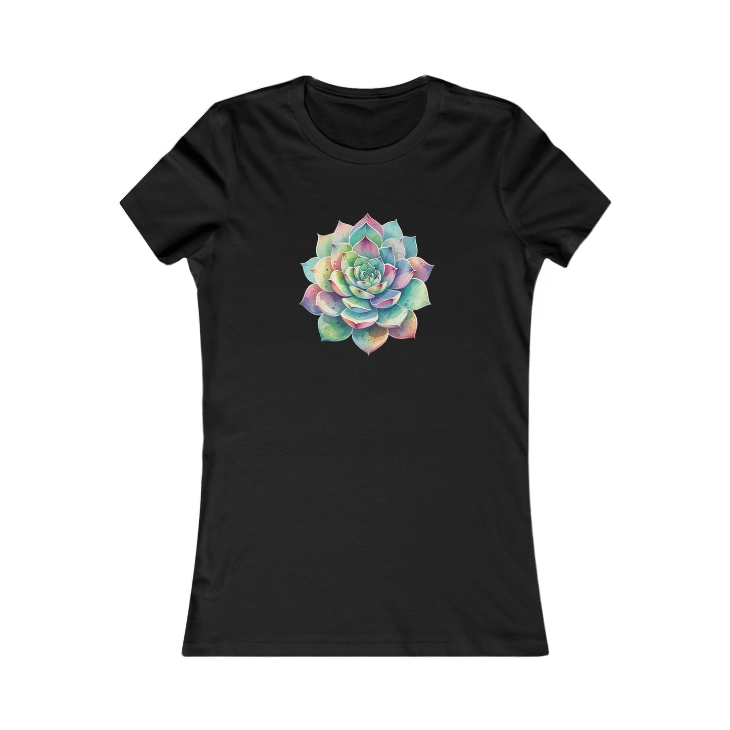 Colorful Succulent Fitted Tee