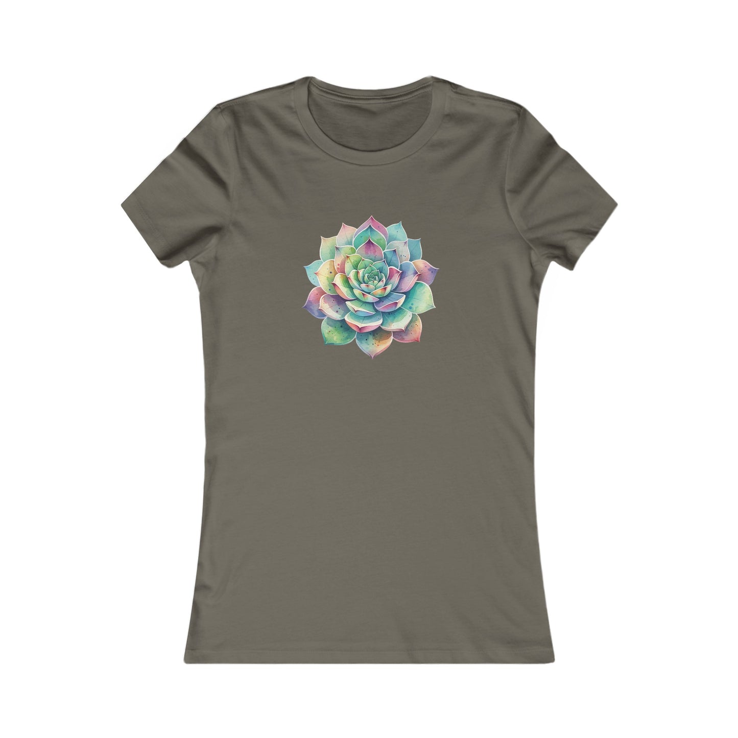 Colorful Succulent Fitted Tee