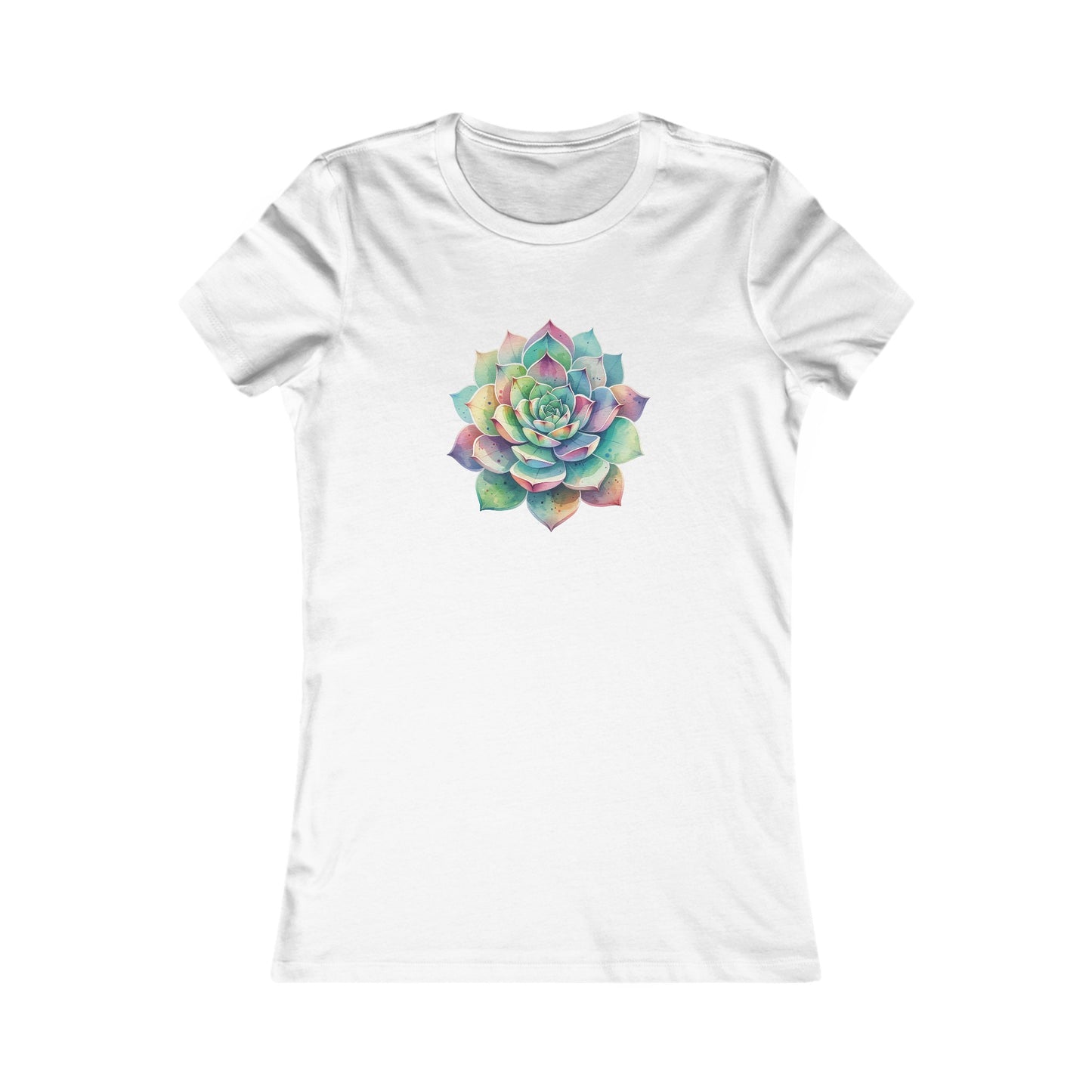 Colorful Succulent Fitted Tee