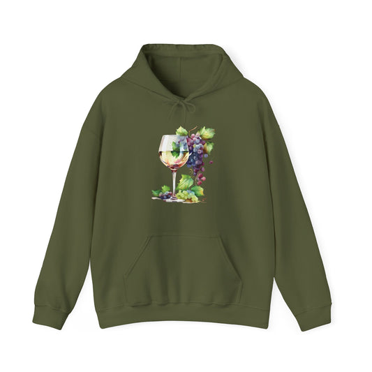 Watercolor White Wine Hooded Sweatshirt