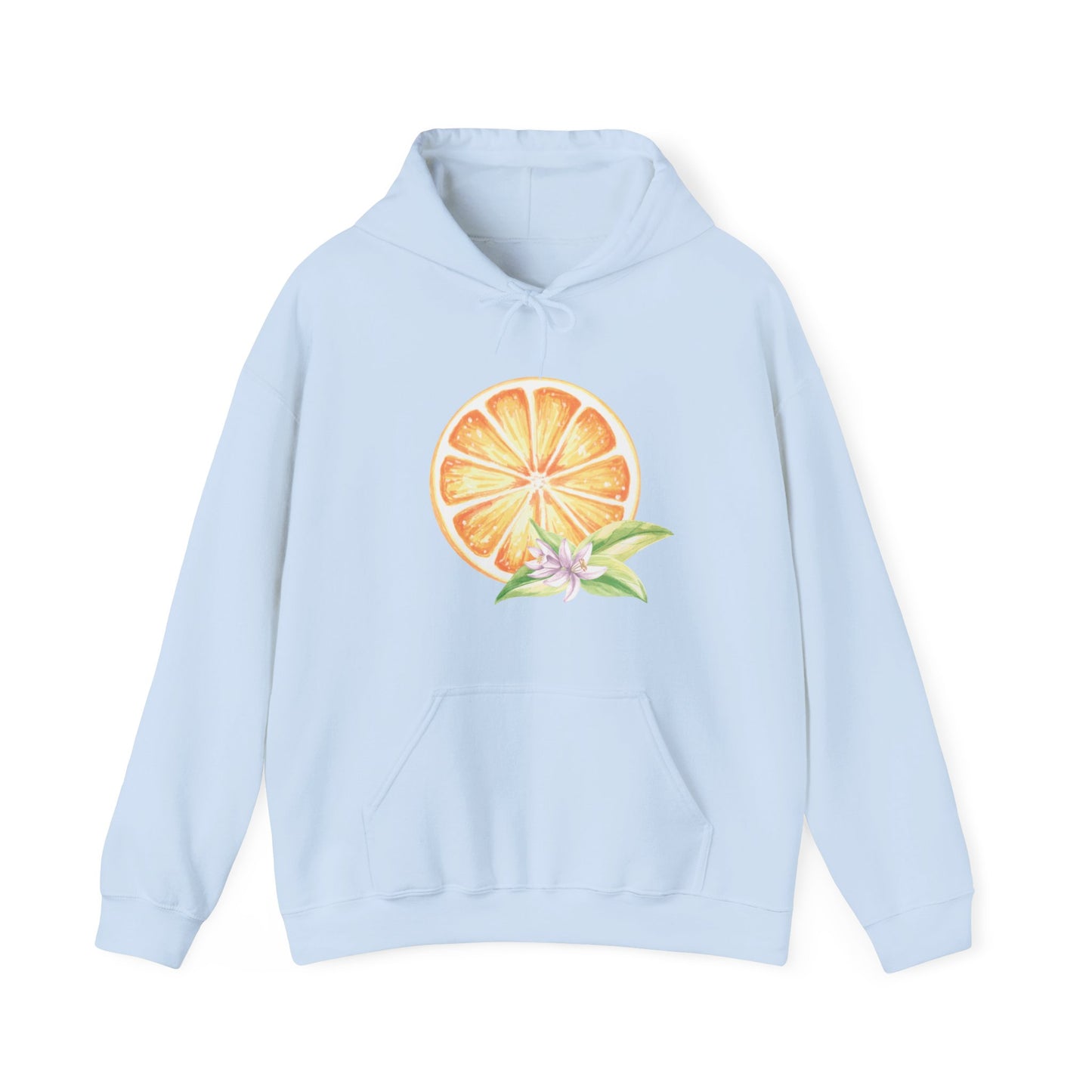 Orange and Flower Hooded Sweatshirt